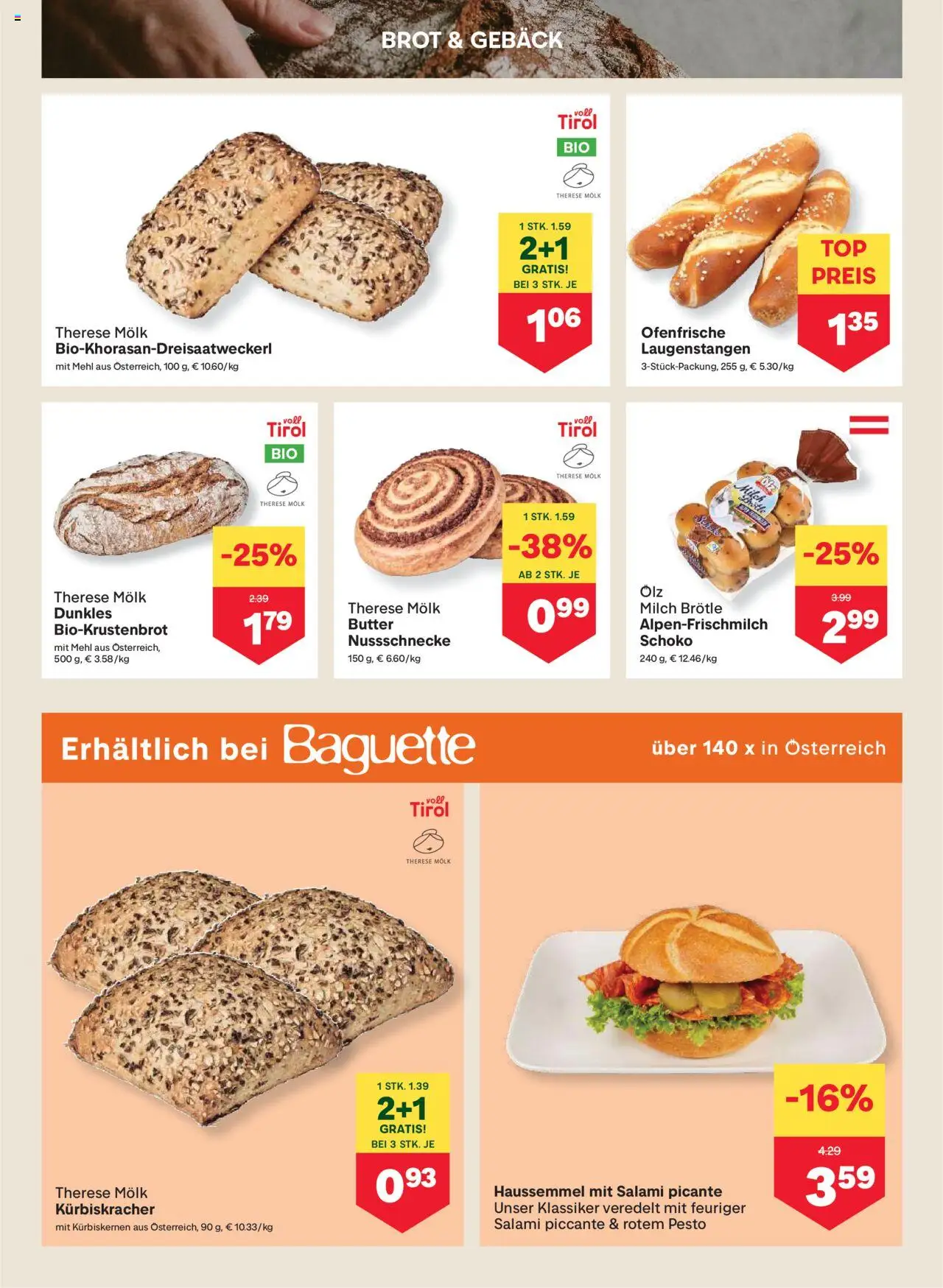 MPREIS Absam gültig ab 13.08.2025 | Seite: 4 | Produkte: Milch, Butter, Brot, Salami