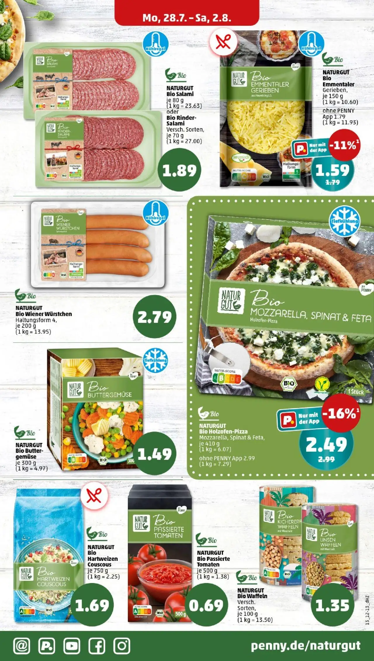 Penny - Thüringen - gültig ab dem 28.07.2025 | Seite: 13 | Produkte: Wiener wurstchen, Feta, Tomaten, Gemüse