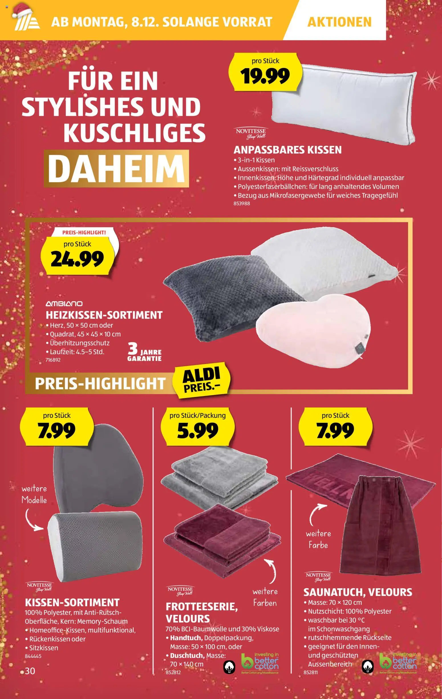 Aldi Aktionen – gültig ab 04.12.2025 | Seite: 31 | Produkte: Kissen