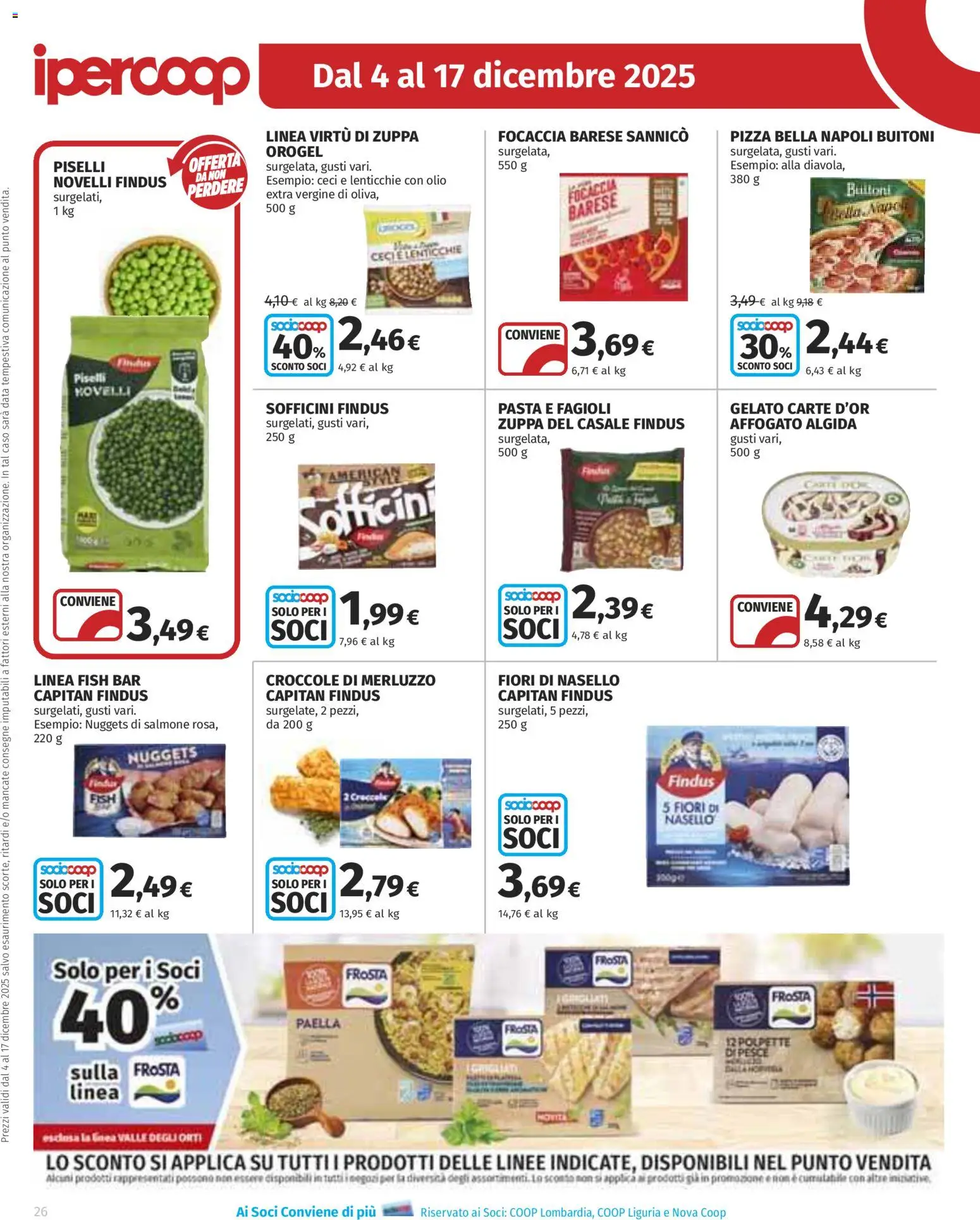 Volantino Ipercoop del 04.12.2025 | Pagina: 26 | Prodotti: Salmone, Ceci, Pasta, Paella