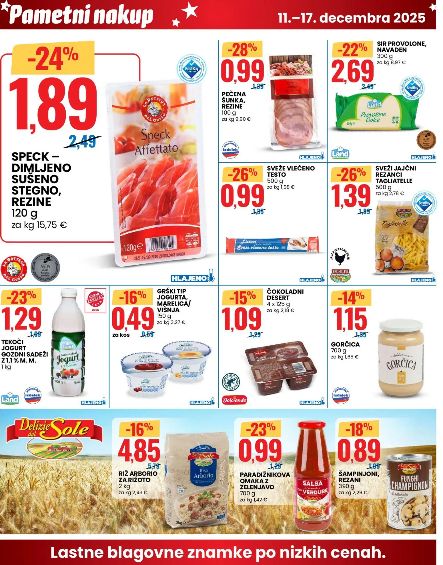 Novi Eurospin katalog ponudbe – veljaven od 11.12.2025 | Stran: 6 | Izdelki: Rezanci, Kos, Jogurt, Omaka