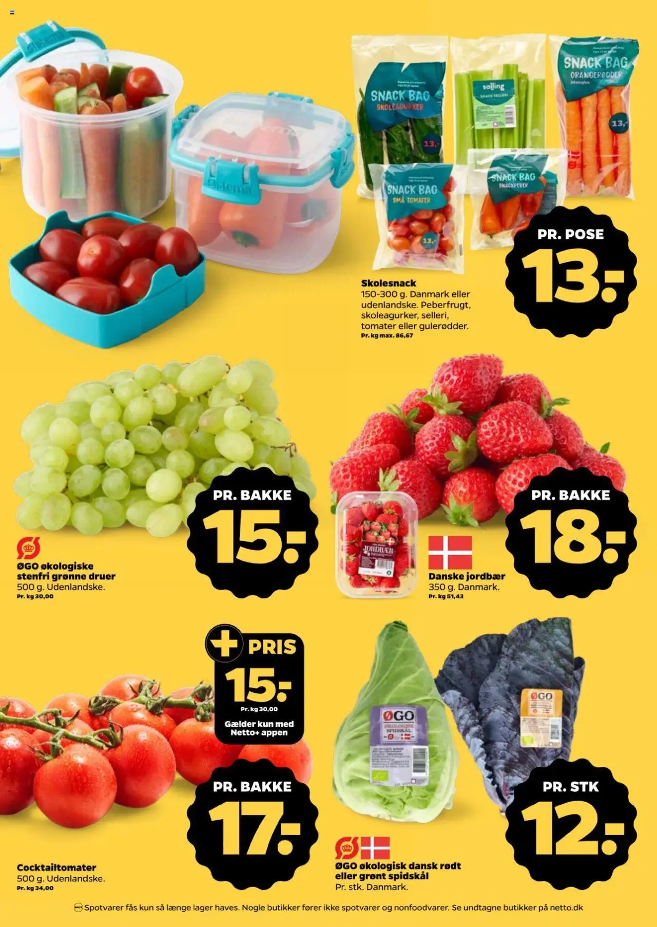 Netto Tilbudsavis gyldig fra 09.08.2025 | Side: 4 | Produkter: Snackpeber, Tomater, Jordbær, Spidskål