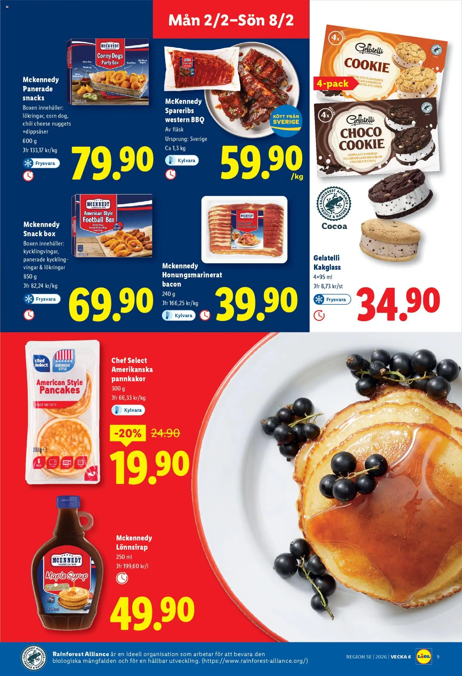 Lidl reklamblad aktuell från 02.02.2026 | Sida: 9 | Produkter: Sandwich, Bacon, Chips, Fläsk