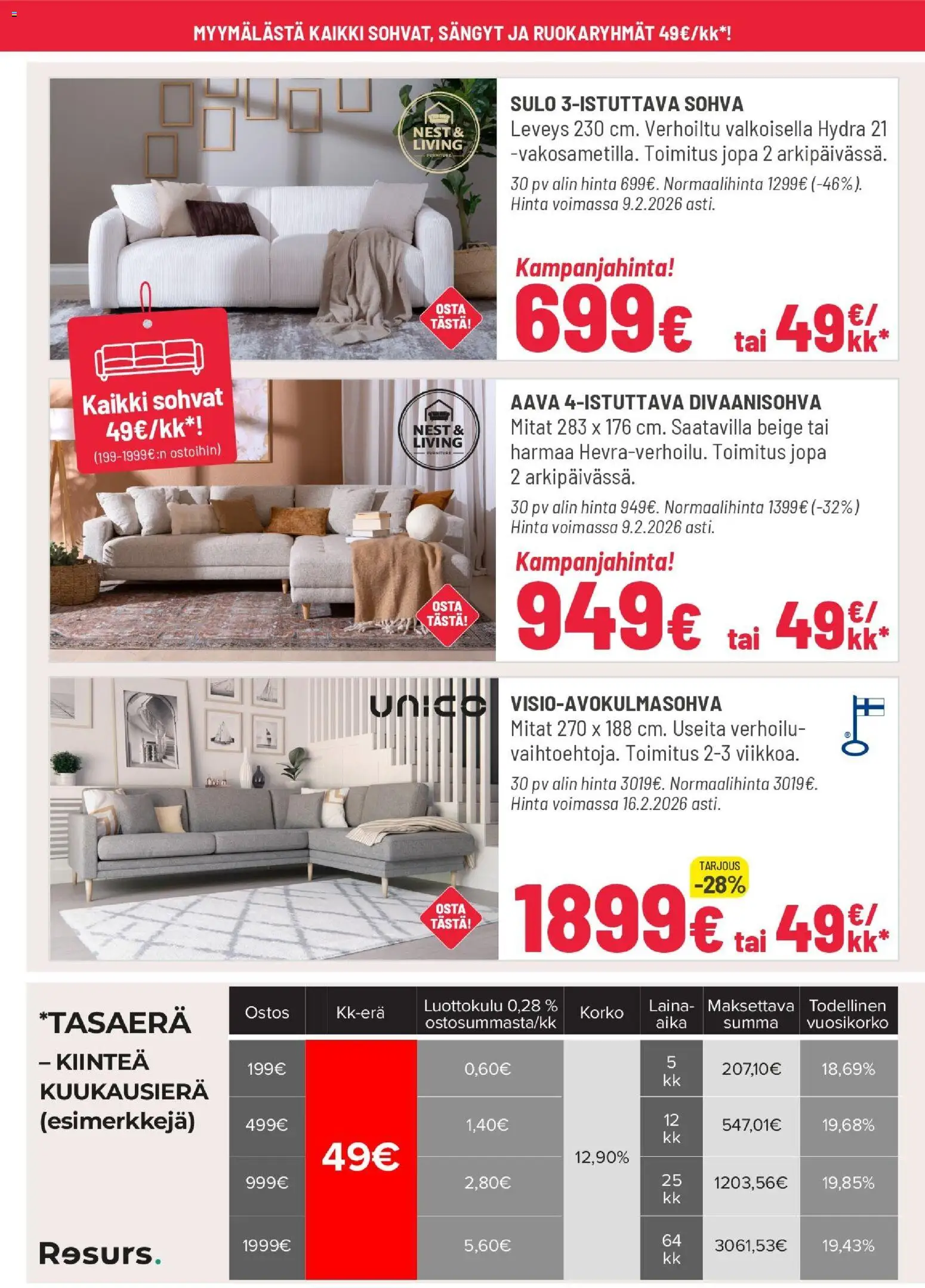Masku tarjoukset – voimassa 03.02.2026 alkaen | Sivu: 4 | Tuotteet: Sohva, Divaanisohva