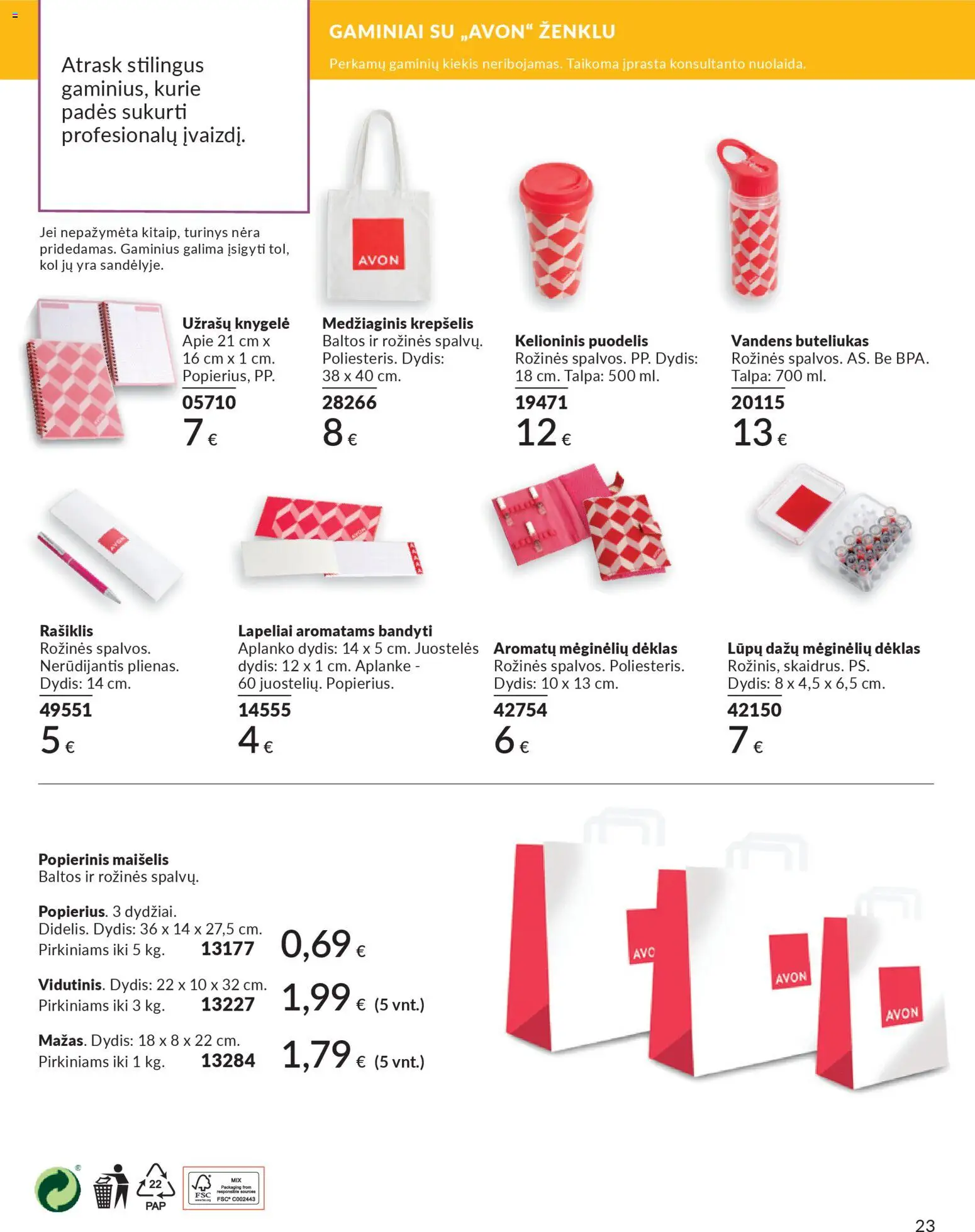 AVON akcijos nuo 01.12.2025 | Puslapis: 23 | Prekių: Puodelis, Dėklas, Krepšelis