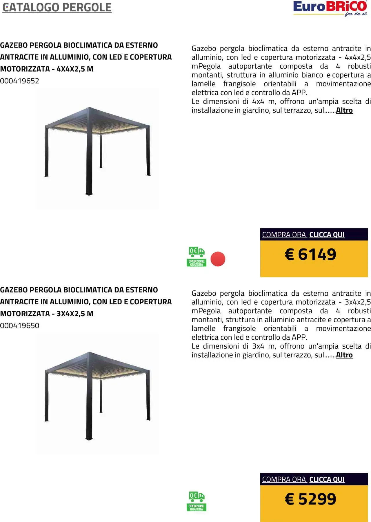 Volantino Eurobrico del 23.07.2025 | Pagina: 28 | Prodotti: Gazebo, Pergola, Alluminio