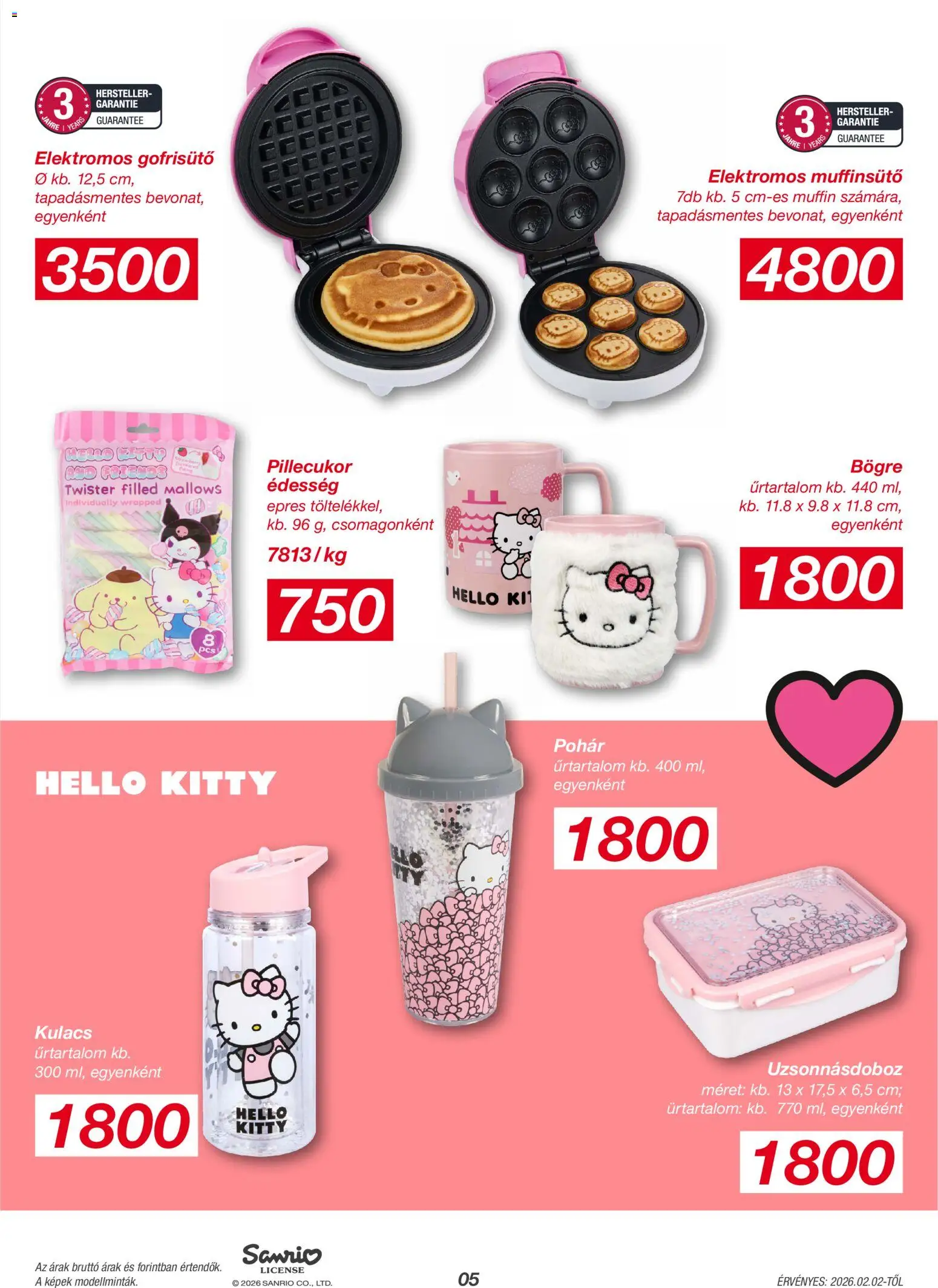 Kik akciós ujság - amely érvényes a következő dátumtól: 02.02.2026 | Oldal: 5 | Termékek: Édesség, Muffin, Kulacs, Pohár