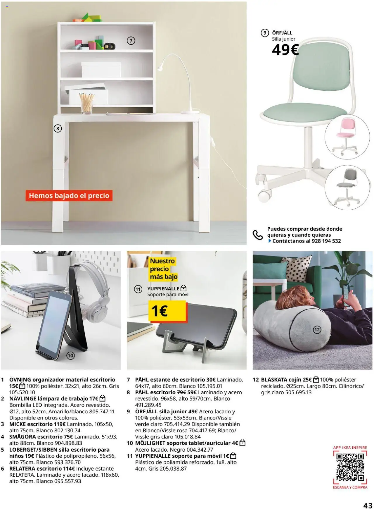 Catálogo IKEA y los niños │ válido desde el 04.02.2025 | Página: 43 | Productos: Organizador, Bombilla, Estante, Silla