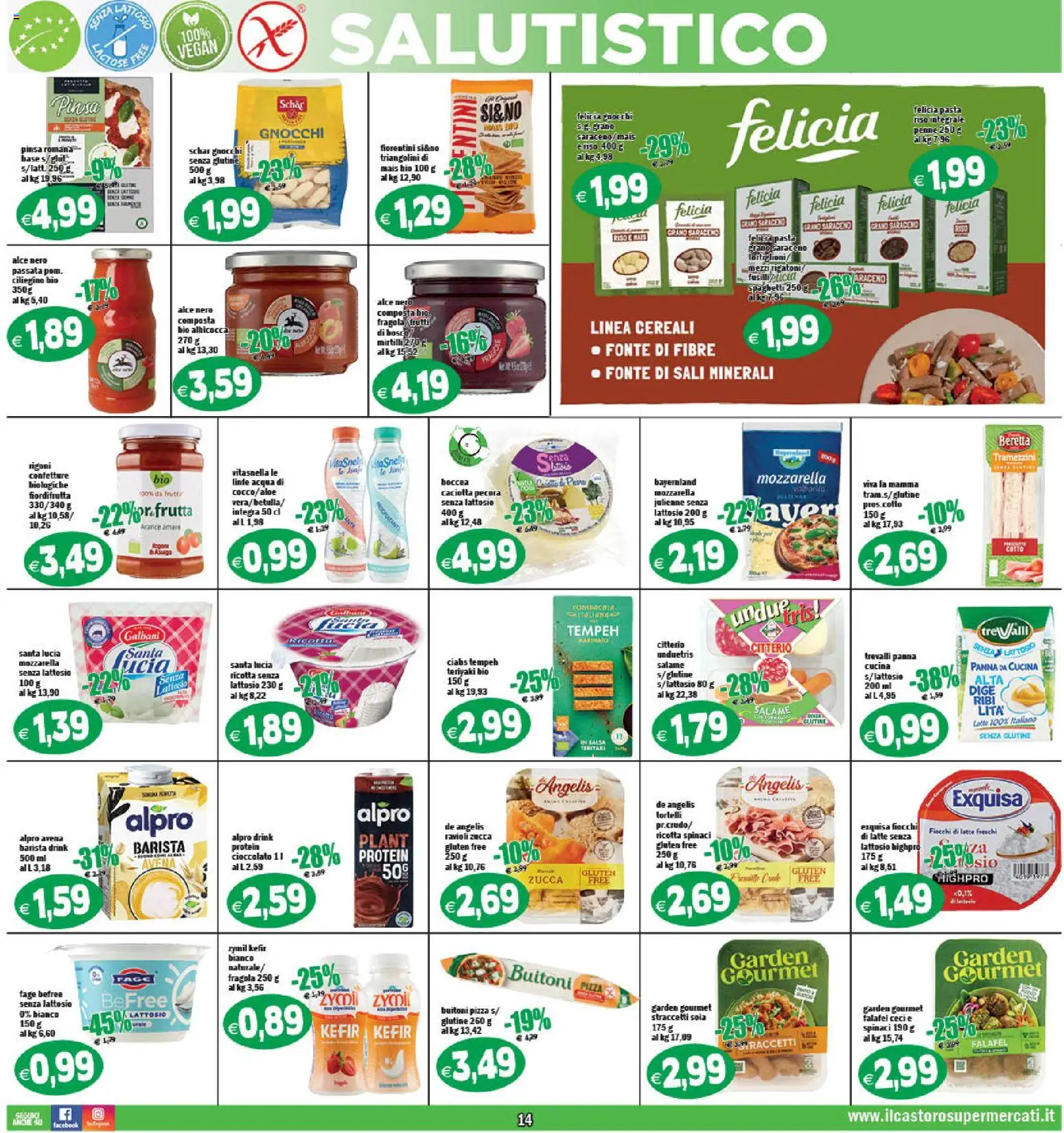 Volantino Il Castoro del 17.03.2026 | Pagina: 14 | Prodotti: Salame, Acqua, Mozzarella, Spinaci