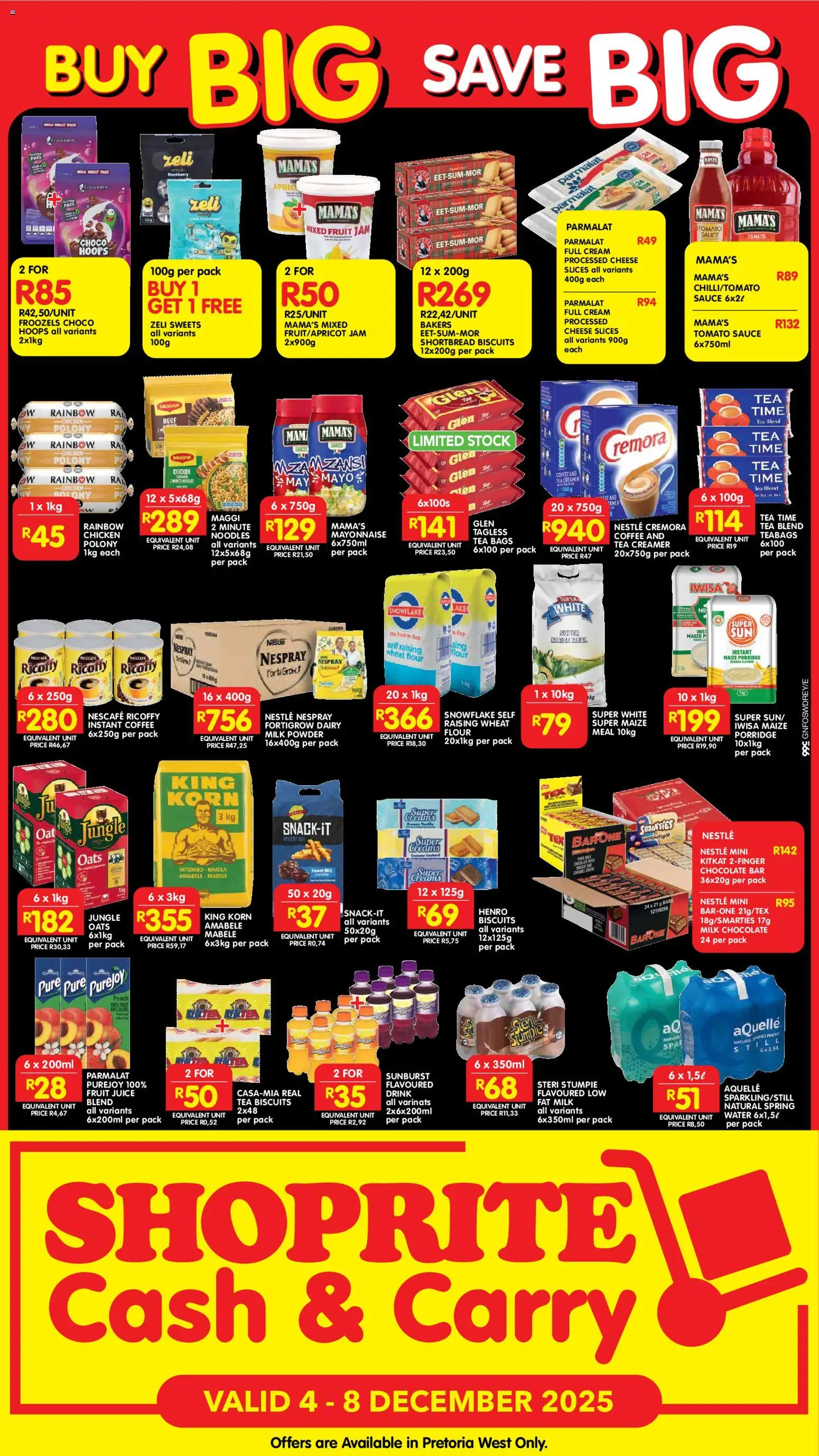 New Shoprite catalogue – valid from 04.12.2025 | Page: 2 | Products: Jam, Milk, Polony, Chicken