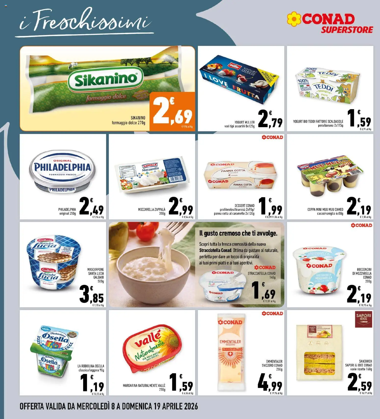 Volantino Conad del 08.04.2026 | Pagina: 8 | Prodotti: Avocado, Frutta, Stracciatella, Emmental