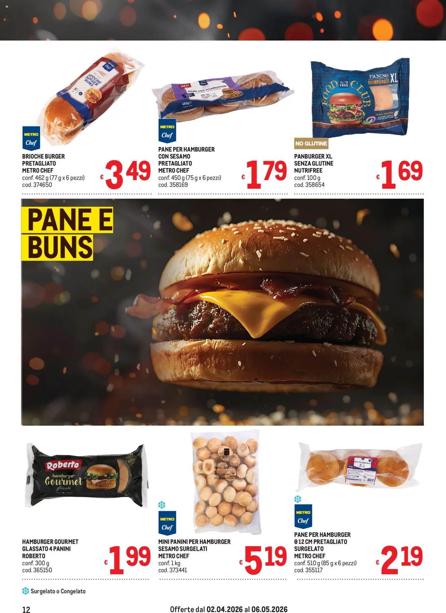Volantino Metro del 02.04.2026 | Pagina: 12 | Prodotti: Pane, Hamburger