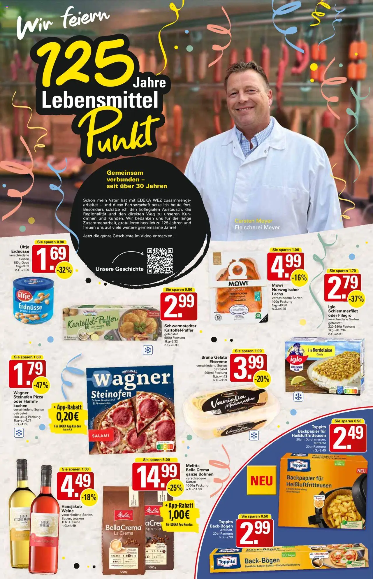 WEZ Prospekt – gültig ab 22.09.2025 | Seite: 3 | Produkte: Ultje erdnusse, Eiscreme, Lachs, Kuchen