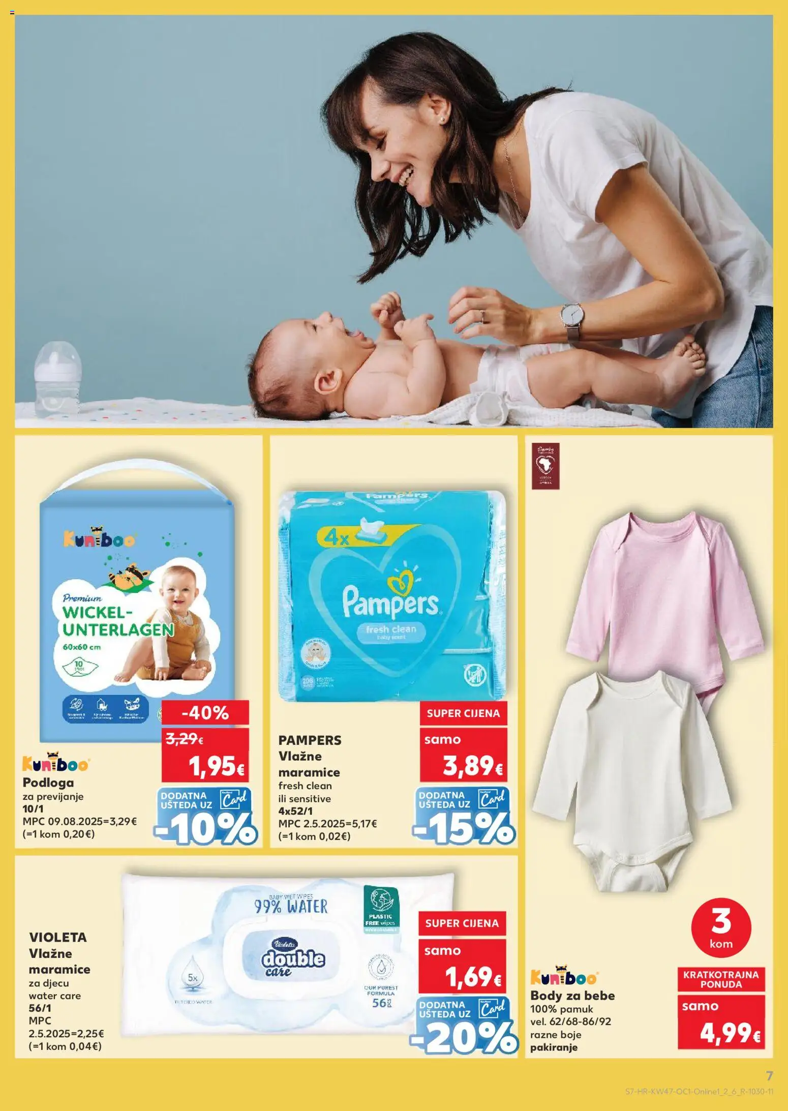 Kaufland katalog | vrijedi od 19.11.2025 | Stranica: 7 | Proizvodi: Vlažne maramice, Pampers, Violeta
