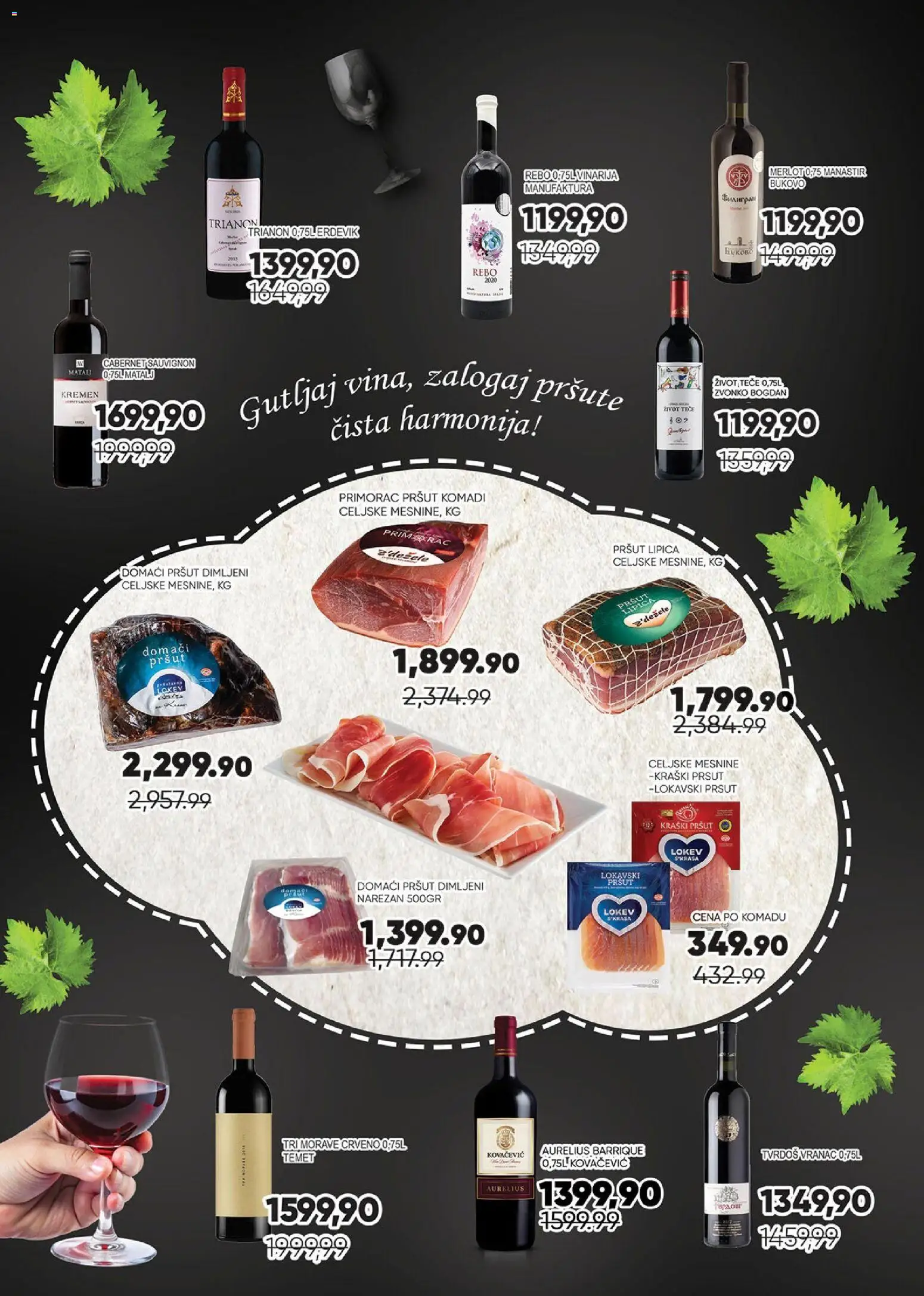 Medius katalog - važi od 05.12.2025 | Strana: 4 | Proizvode: Pršut, Vranac, Cabernet Sauvignon