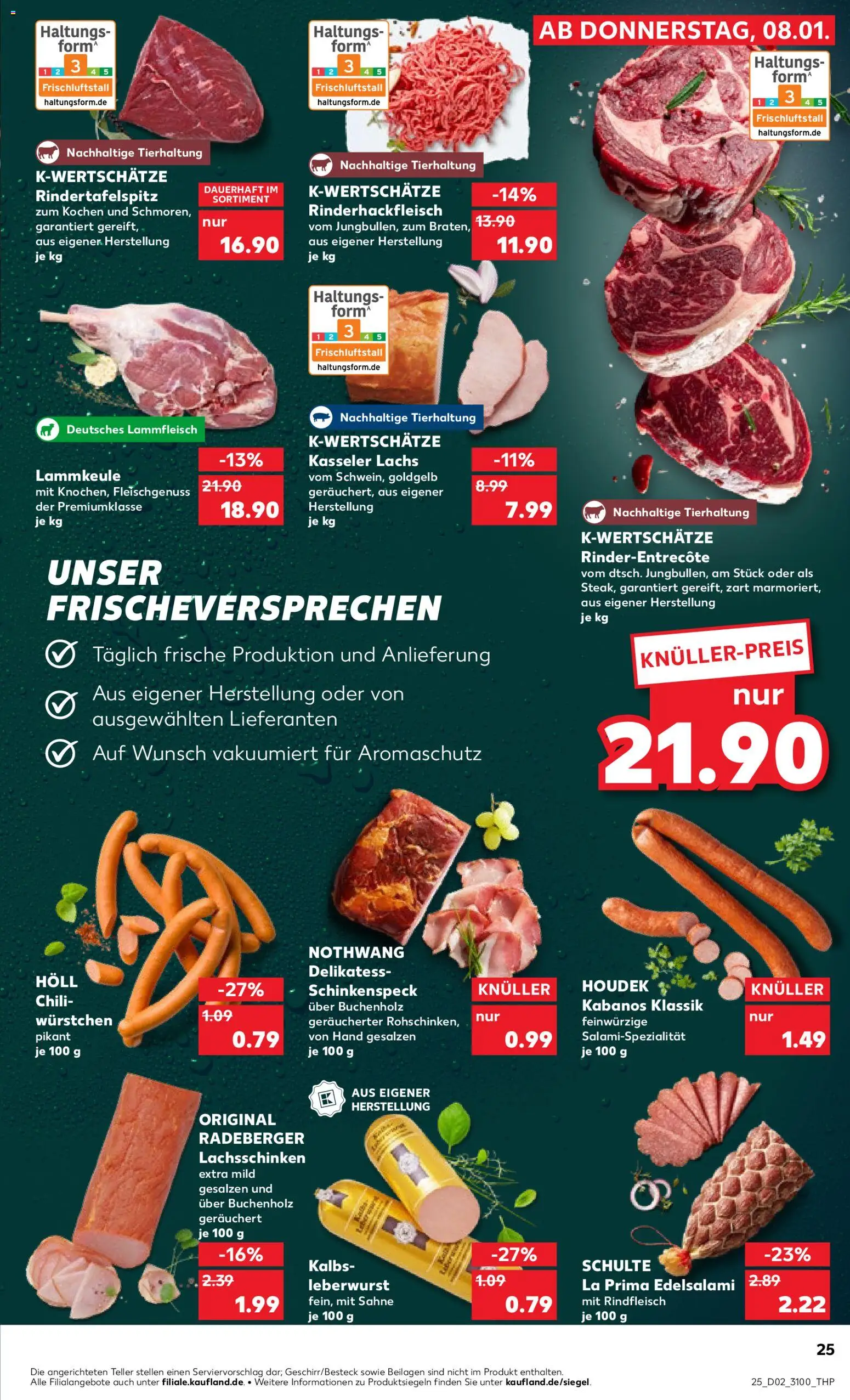 Kaufland prospekt Leipzig	 – gültig ab 08.01.2026 | Seite: 25 | Produkte: Lammkeule, Chili, Rindfleisch, Sahne