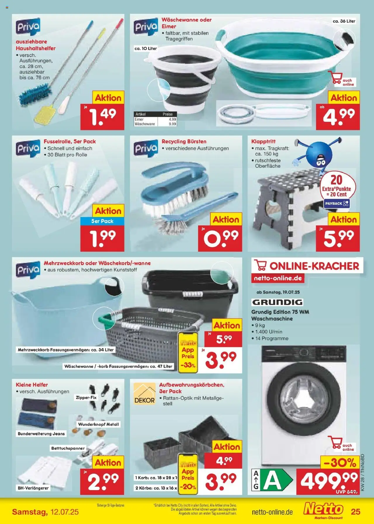 Netto Marken-Discount prospekt Herzberg	 - gültig ab dem 07.07.2025 | Seite: 39 | Produkte: Korb, Waschmaschine, Jeans