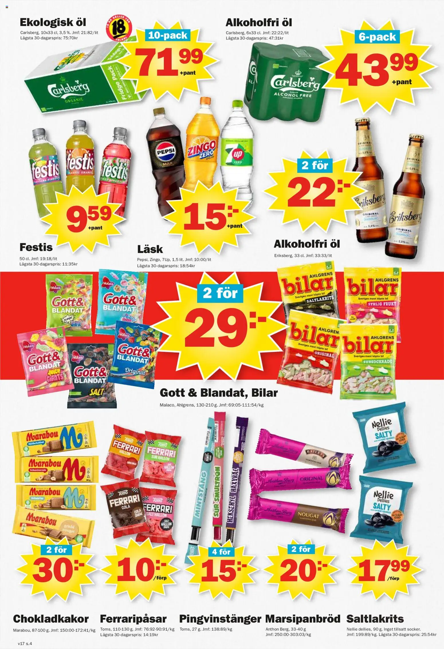Pekås reklamblad aktuell från 20.04.2026 | Sida: 4 | Produkter: Salt, Pepsi, Öl, Hallon