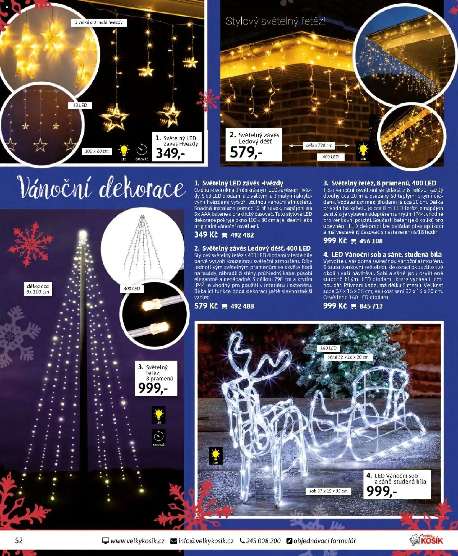 Velký Košík katalog listopad 2025 od 01.11.2025 | Strana: 52 | Produkty: Saně, Zábradlí, Časovač, Vánoční dekorace