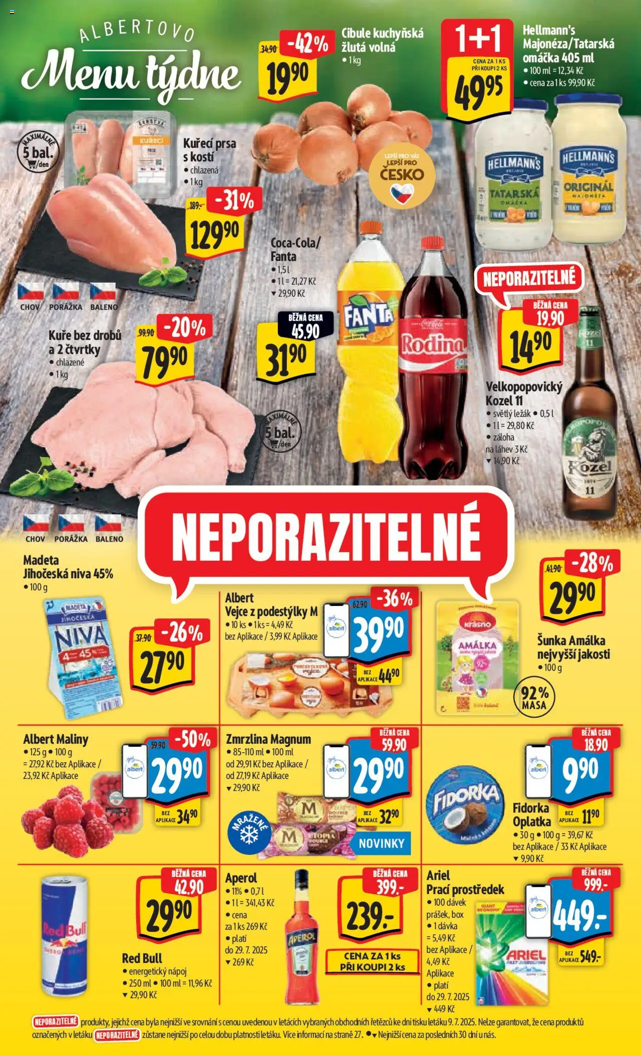 Albert leták - Hypermarket od 16.07.2025 | Strana: 8 | Produkty: Prací prostředek, Velkopopovický Kozel, Kuře, Cibule