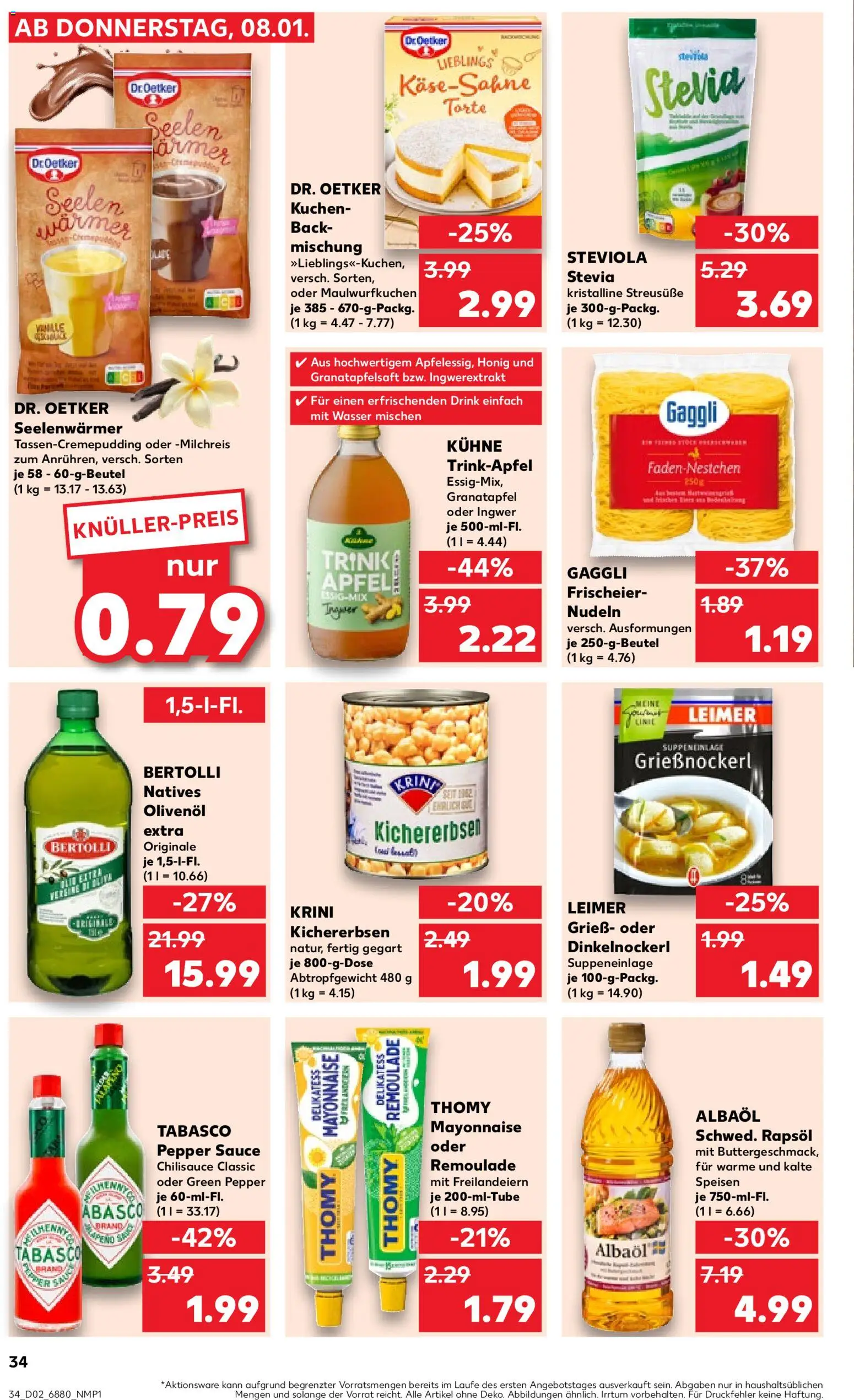 Kaufland prospekt Völklingen	 – gültig ab 08.01.2026 | Seite: 34 | Produkte: Granatapfel, Rapsöl, Olivenol, Nudeln