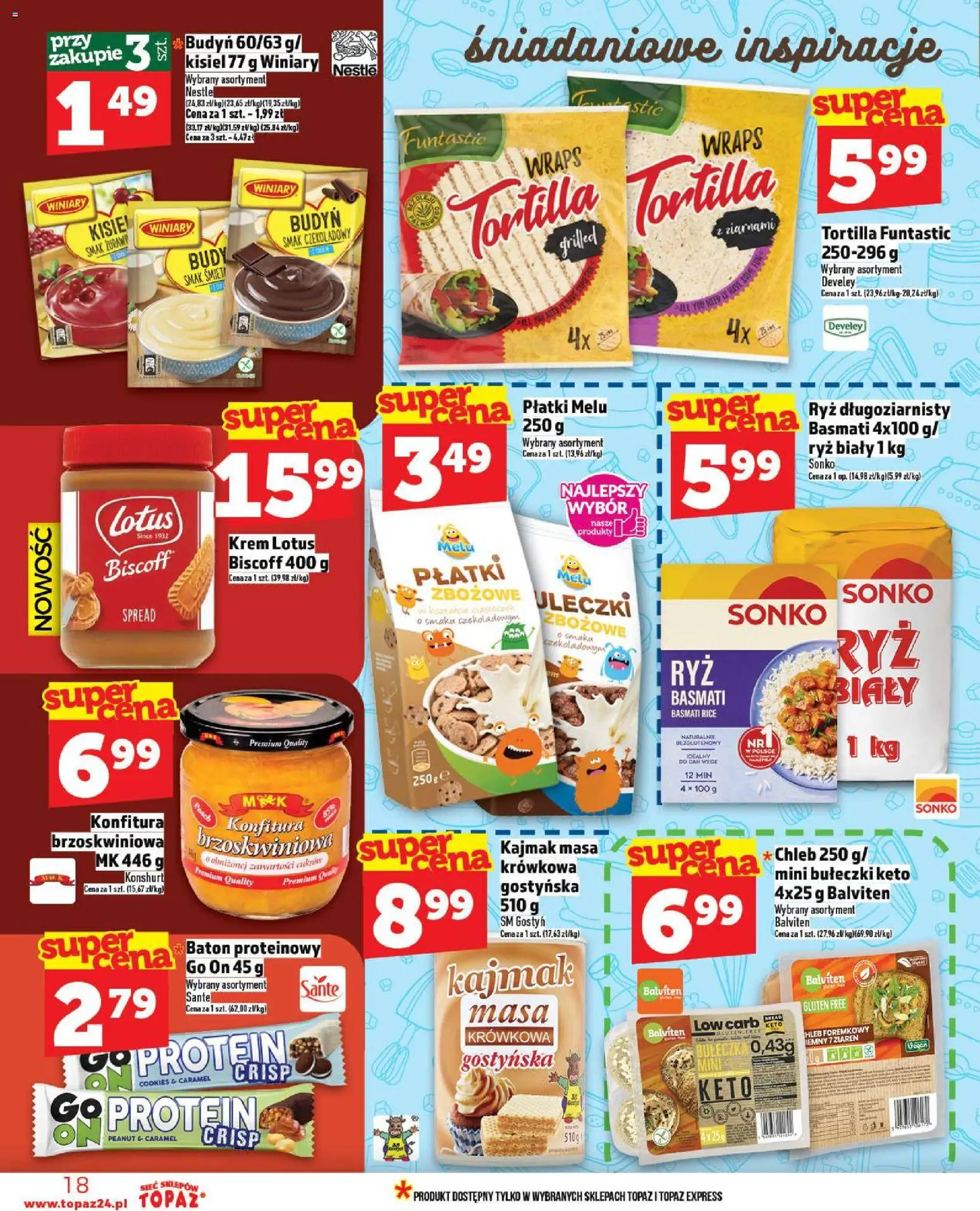 Topaz Gazetka - Ceny małe na stałe od 30.10.2025 | Strona: 18 | Produkty: Kajmak, Baton, Ryż, Krem