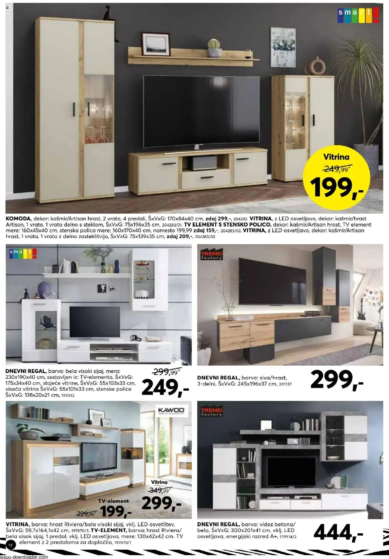 Novi Dipo katalog ponudbe – veljaven od 15.10.2025 | Stran: 12 | Izdelki: Vitrina, Polica, Barva, Vrata