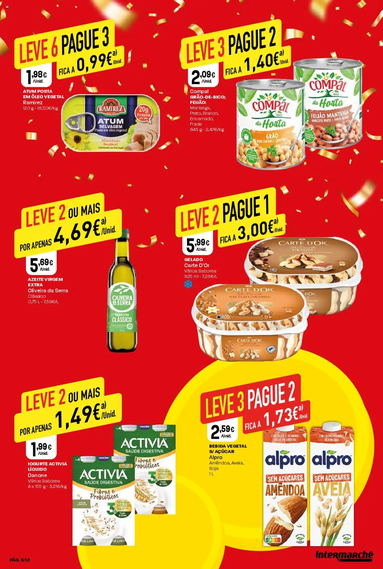 Intermarché Folheto Mini │ válido de 09.10.2025 | Página: 3 | Produtos: Soja, Aveia, Gelado, Açúcar