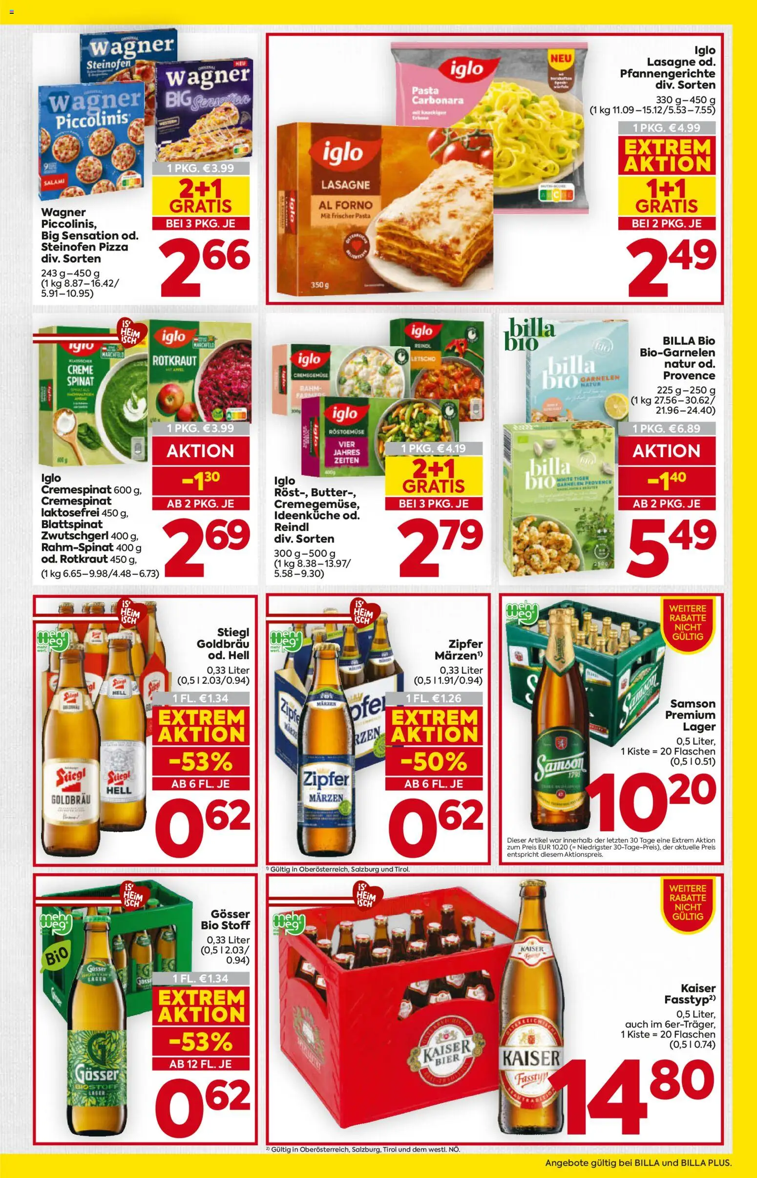 Billa Flugblatt- Tirol gültig ab 29.01.2026 | Seite: 15 | Produkte: Pasta, Butter, Creme, Pizza