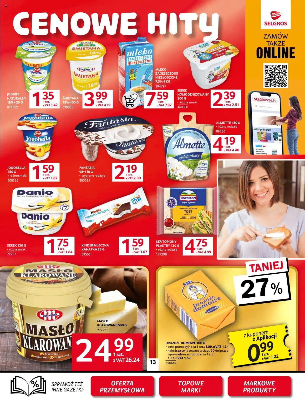 Selgros cash&carry Gazetka od 11.09.2025 | Strona: 15 | Produkty: Serek, Jogurt naturalny, Masło, Twaróg