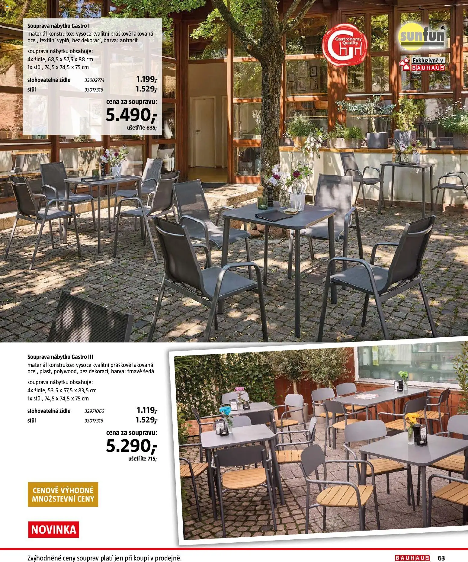 Bauhaus katalog Záhradní nábytek od 08.04.2026 | Strana: 63 | Produkty: Stůl, Židle