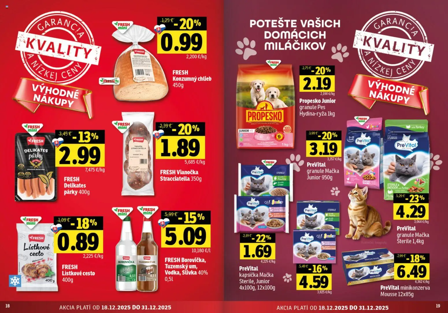Nové Fresh akcie – leták je platný od 18.12.2025 | Strana: 9 | Produkty: Chlieb, Borovička, Vianočka, Lístkové cesto