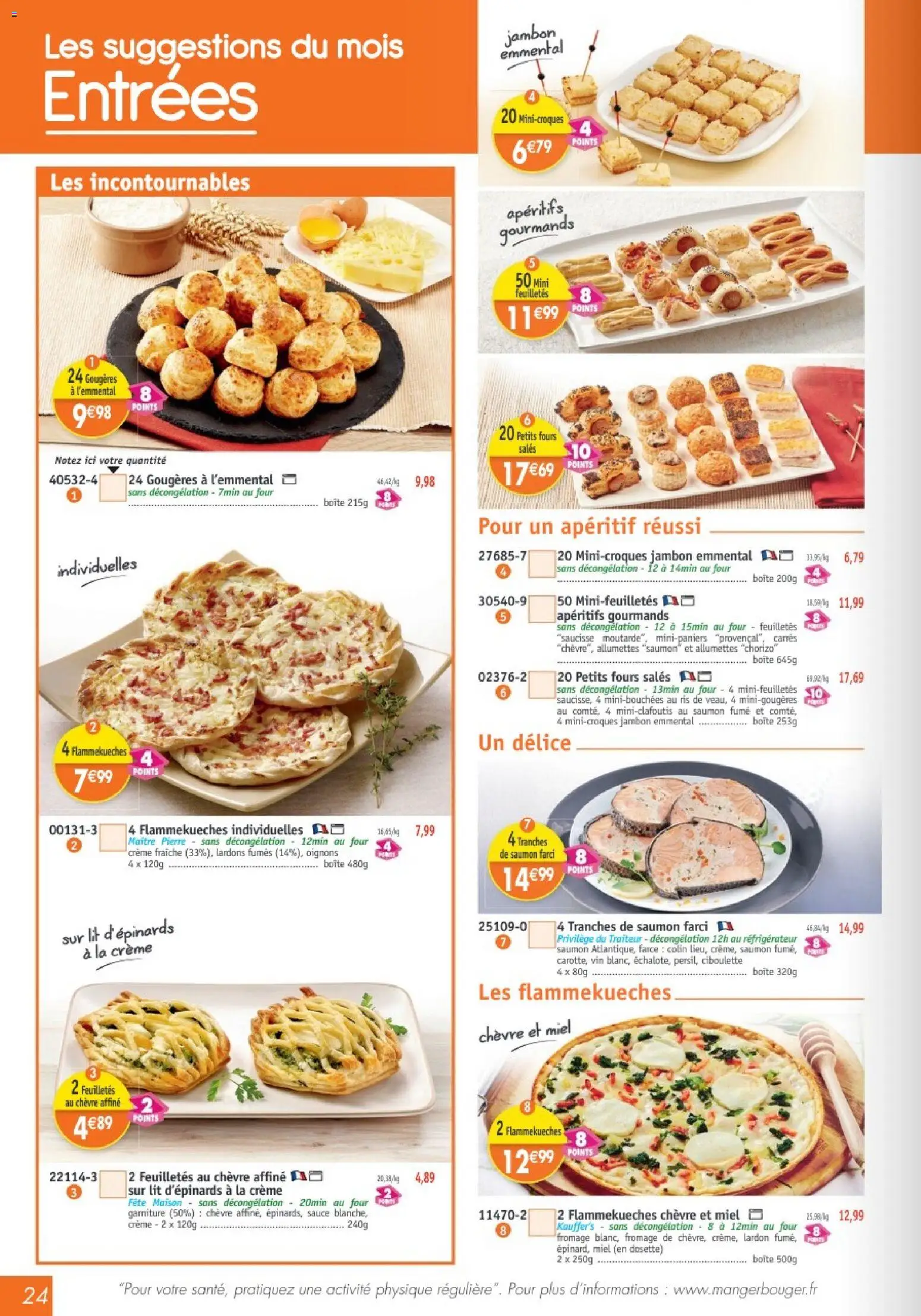 {H1} | Page: 24 | Produits: Saumon fumé, Emmental, Miel, Crème fraiche