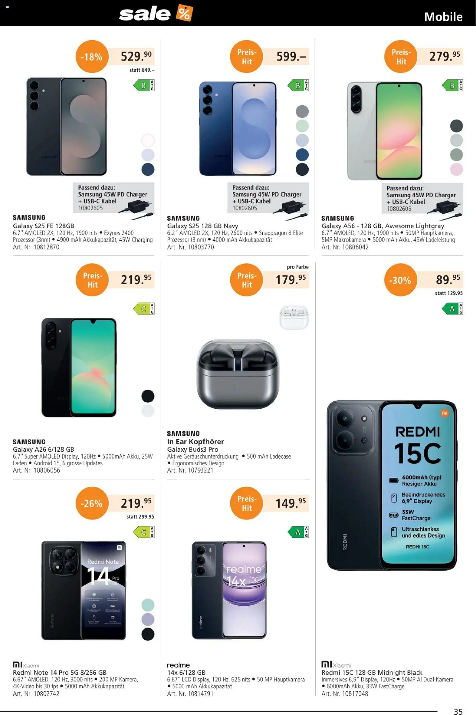 Fust Aktionen – gültig ab 25.12.2025 | Seite: 35 | Produkte: Kopfhörer, Kabel, Samsung, Xiaomi