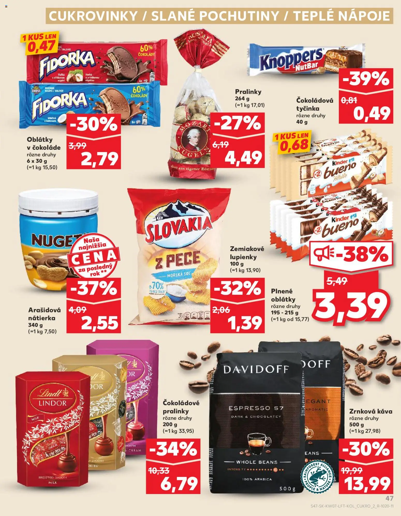 Nové Kaufland akcie – leták je platný od 12.02.2026 | Strana: 47 | Produkty: Káva, Lindor, Lindt, Zrnková káva