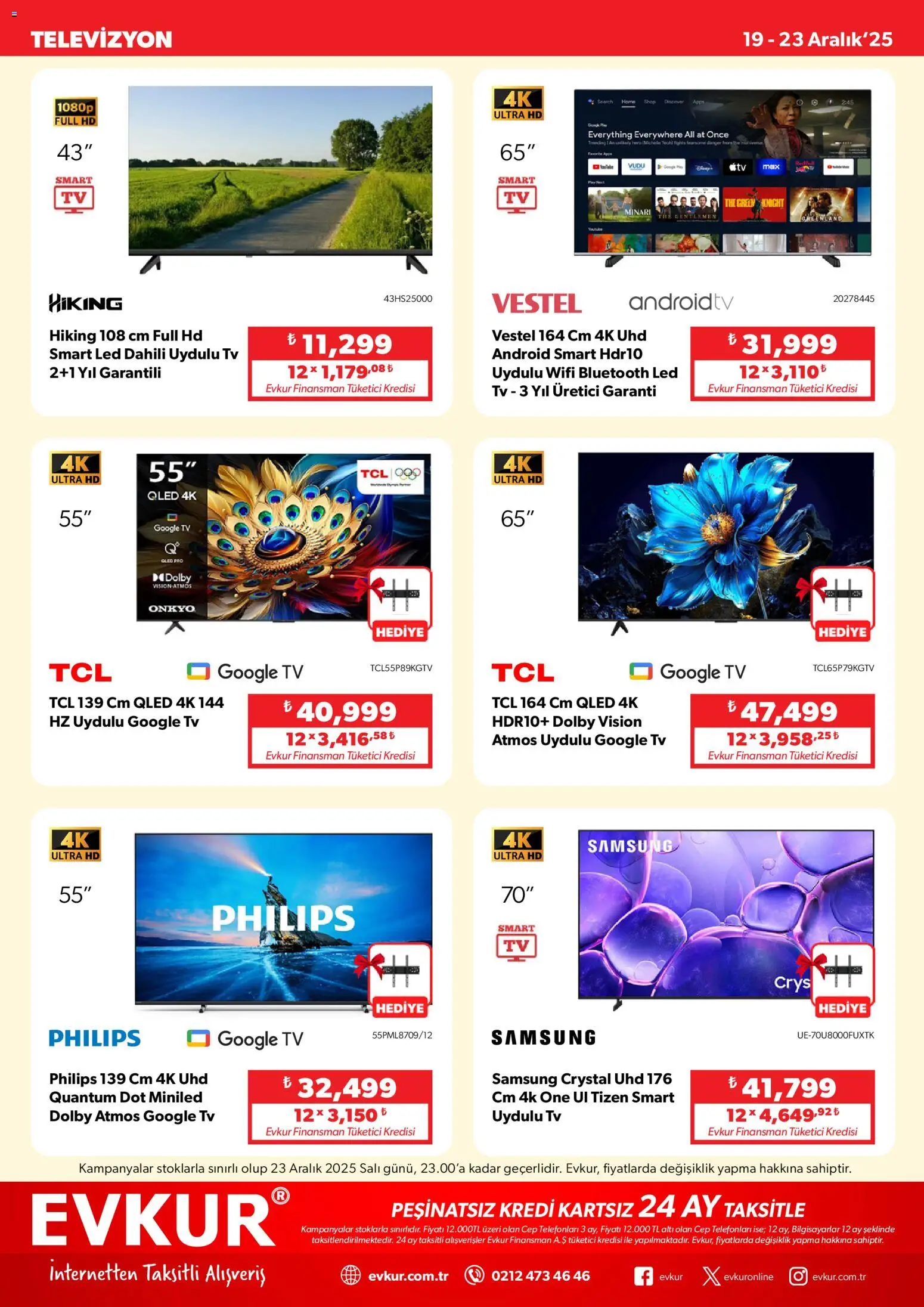Evkur Muhteşem Fırsatlar - 19.12.2025 tarihinden itibaren geçerlidir | Sayfa: 3 | Ürünler: TV, Televizyon