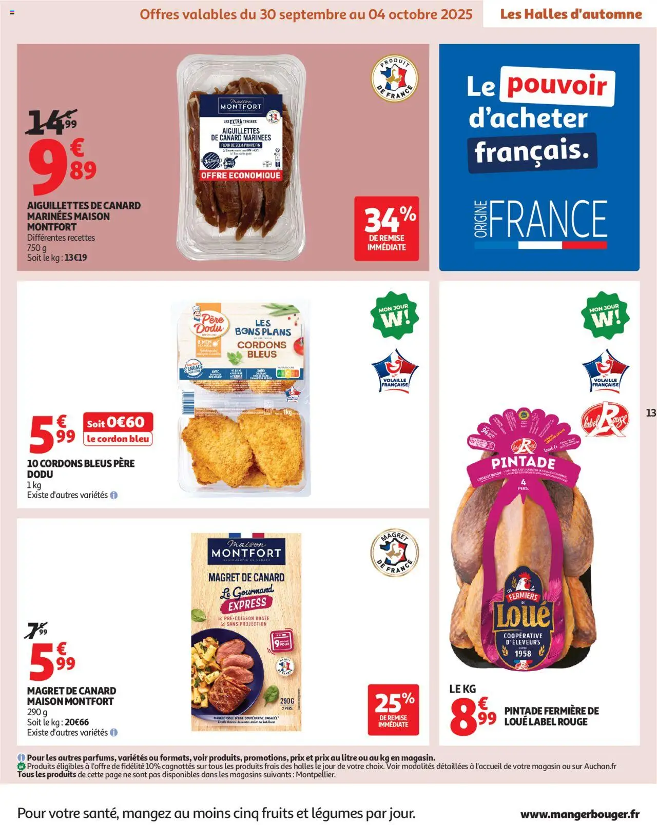 {H1} | Page: 13 | Produits: Magret de canard, Poêle, Pintade, Cordon bleu