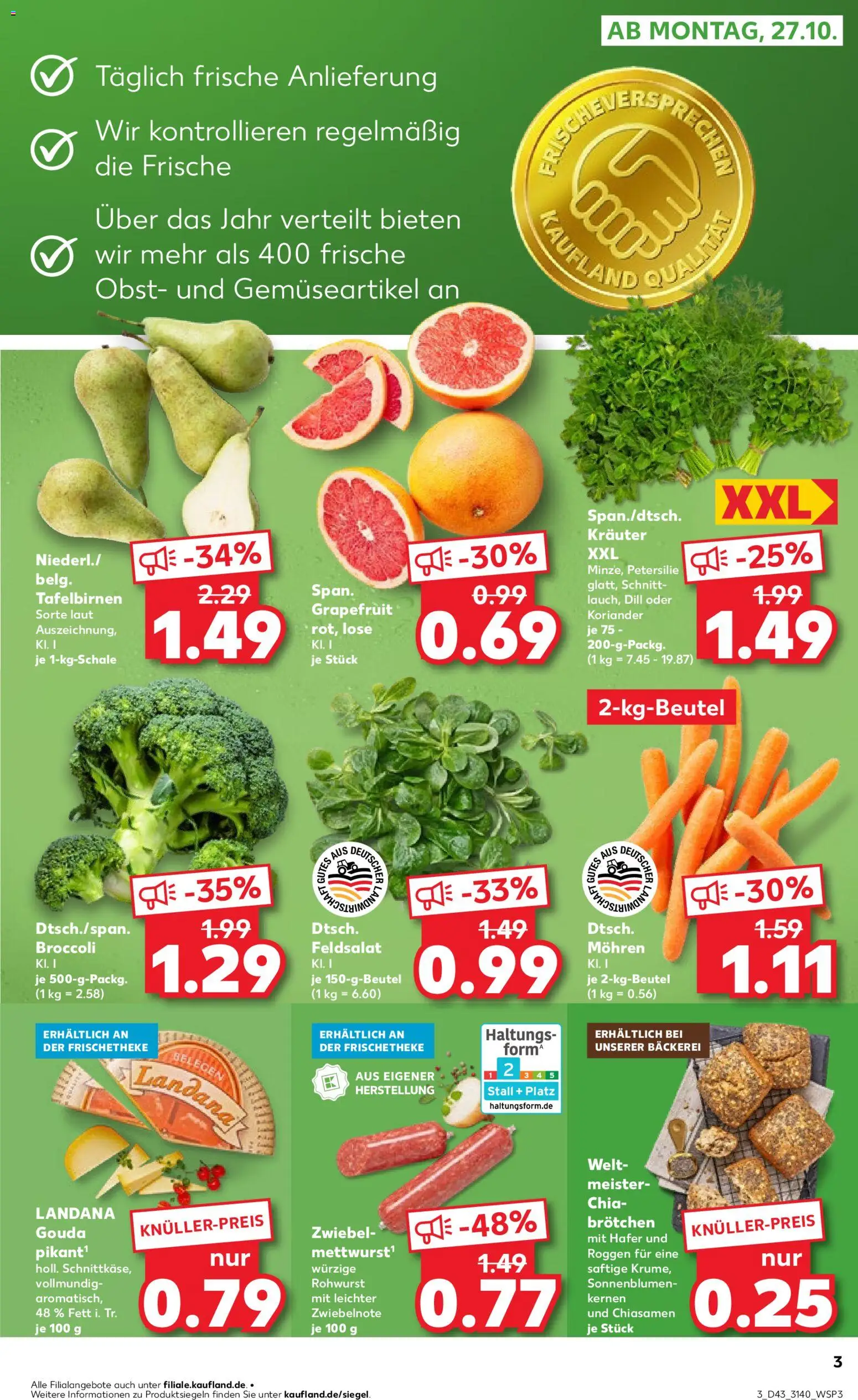 Kaufland prospekt Leipzig	 – gültig ab 26.10.2025 | Seite: 3 | Produkte: Gouda, Grapefruit, Obst, Petersilie