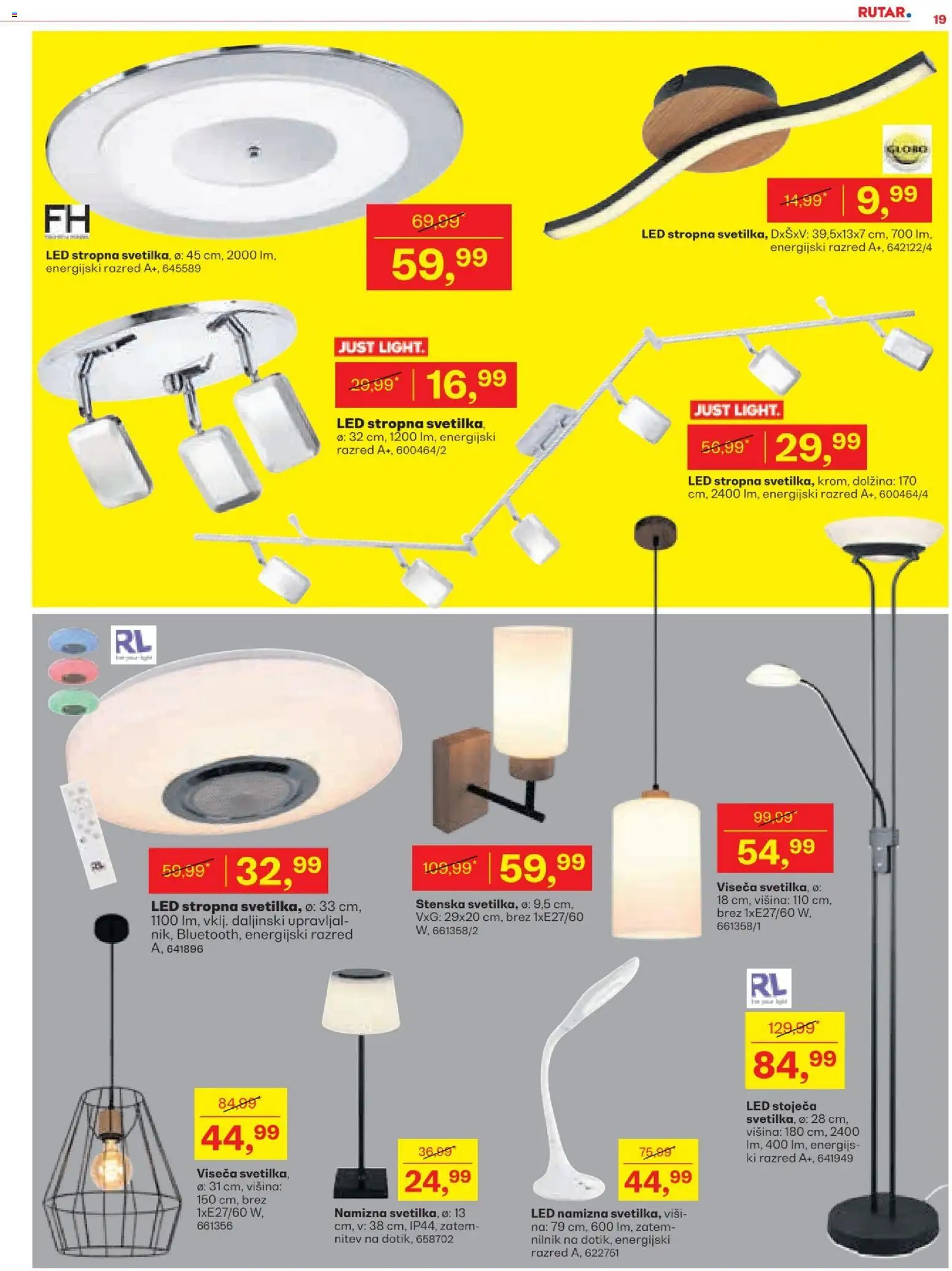 Novi Rutar katalog ponudbe – veljaven od 29.12.2025 | Stran: 19 | Izdelki: Svetilka