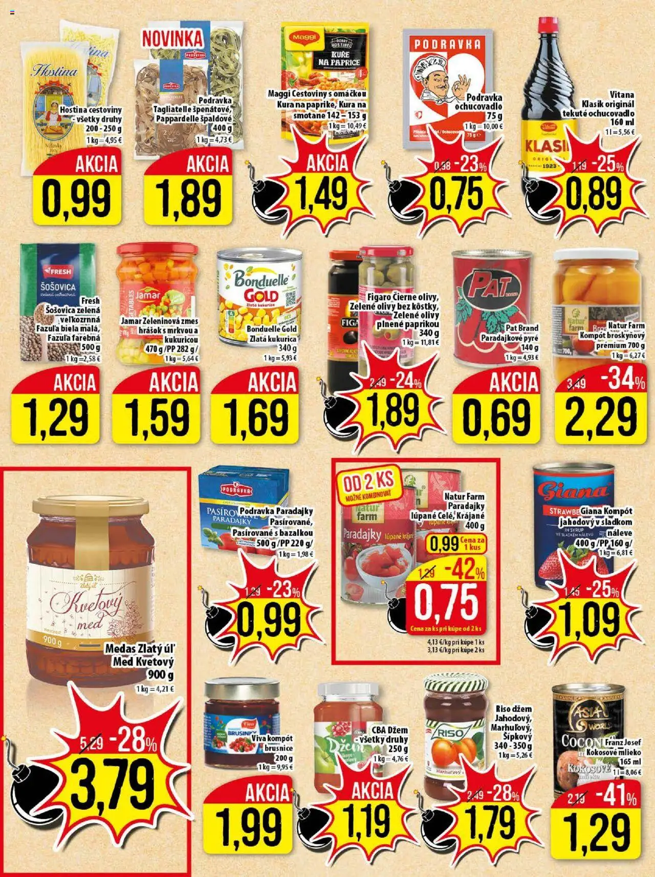 Nové Klas akcie – leták je platný od 16.09.2025 | Strana: 15 | Produkty: Mlieko, Paradajky, Kokosové mlieko, Med