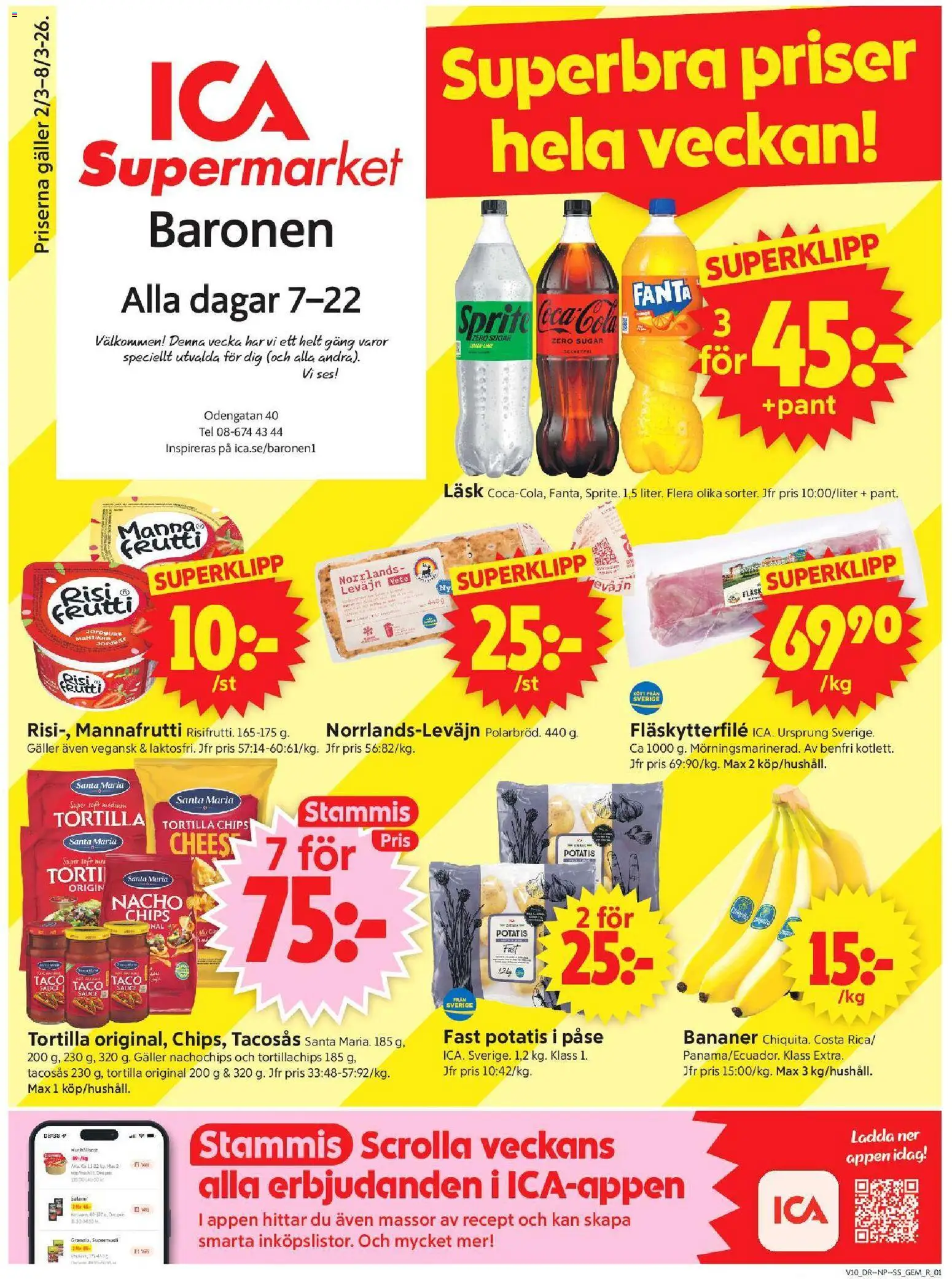 ICA Supermarket reklamblad aktuell från 02.03.2026 | Sida: 1