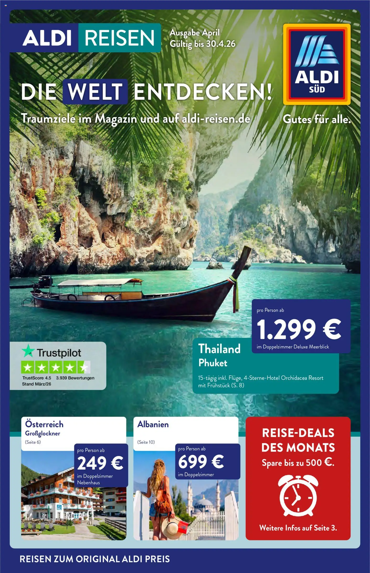 Aldi Reisen Prospekt 	 – gültig ab 01.04.2026 | Seite: 1