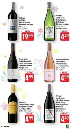 Winzer von Baden Lützelsachsener Rittersberg Spätburgunder Rotwein halbtrocken, Q.b.A., 1L ab 29.03.2026 gültig | Seite: 43 | Produkte: Rotwein, Rotwein halbtrocken, Rouge