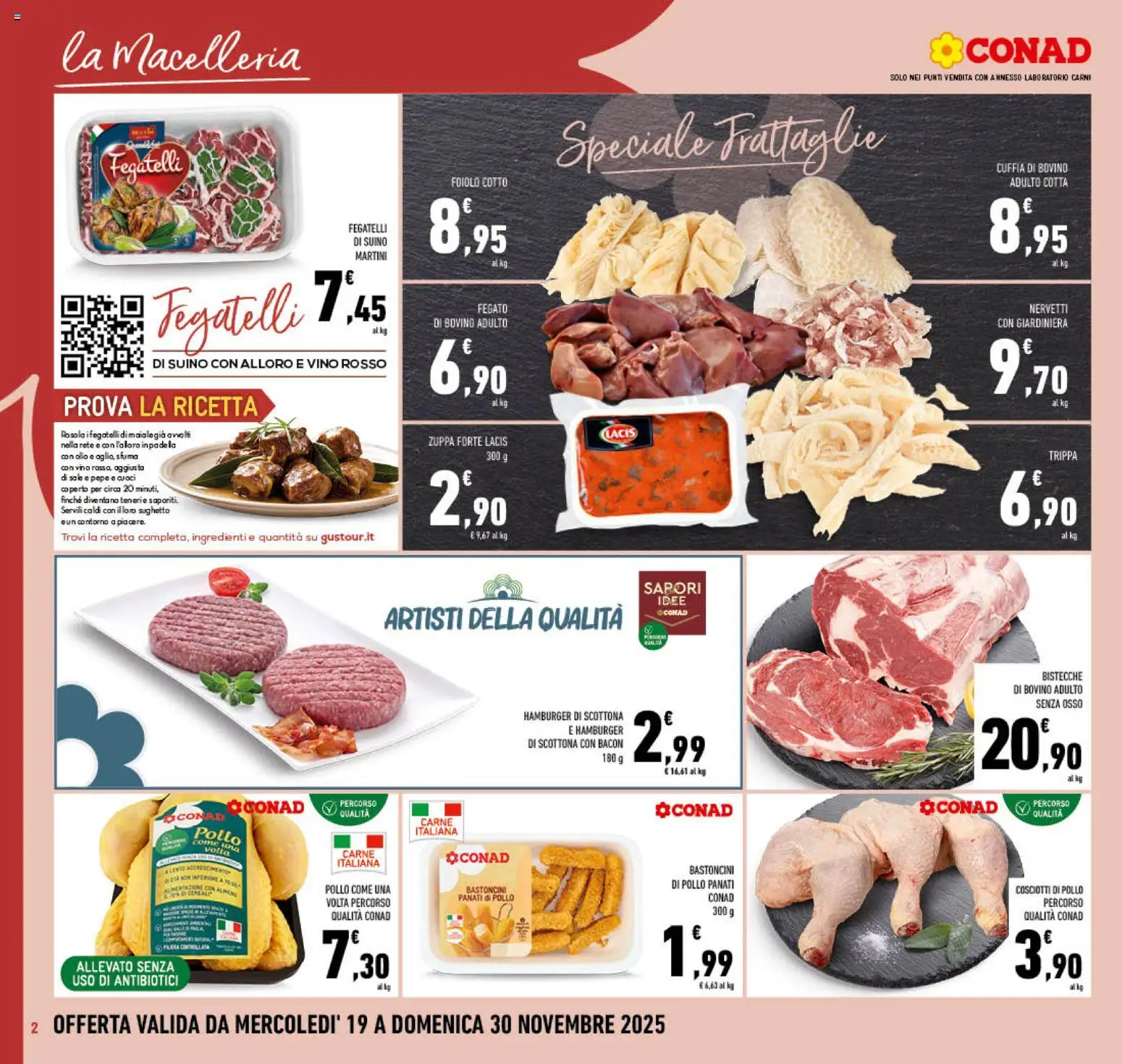 Volantino Conad del 19.11.2025 | Pagina: 2 | Prodotti: Pollo, Sale, Suino, Pepe