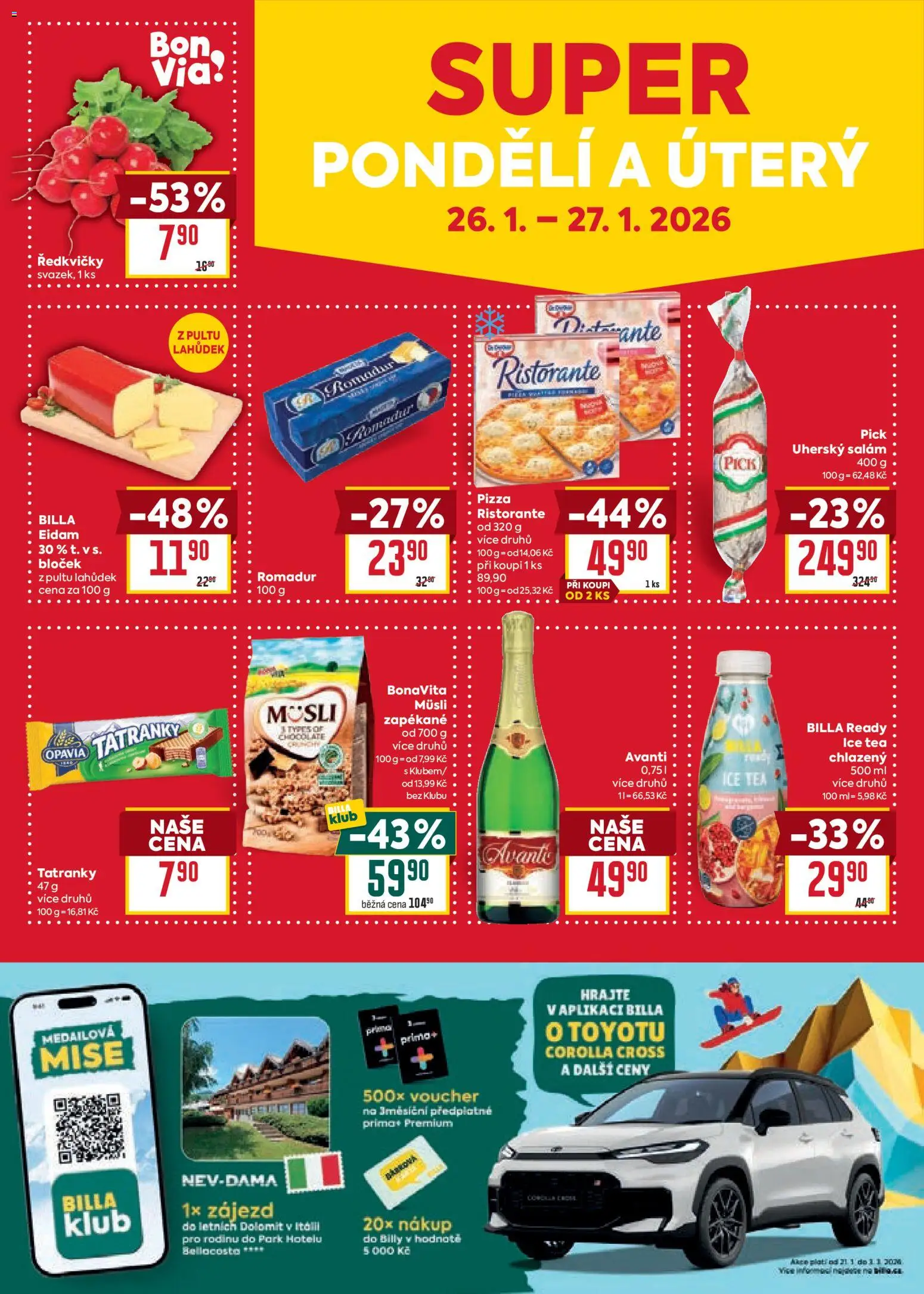 Billa Velký leták od 21.01.2026 | Strana: 36 | Produkty: Uherský salám, Avanti, Pick Uherský salám, Ředkvičky