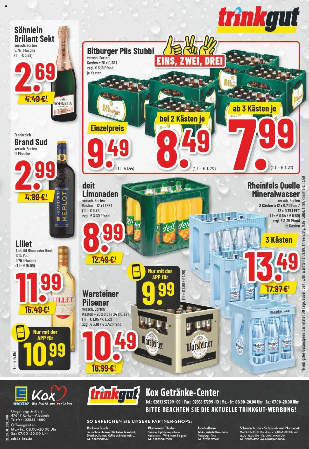 Edeka prospekt Kerken-Aldekerk	 - gültig ab dem 06.07.2025 | Seite: 28 | Produkte: Bitburger, Grand sud, Telefon, Rheinfels quelle