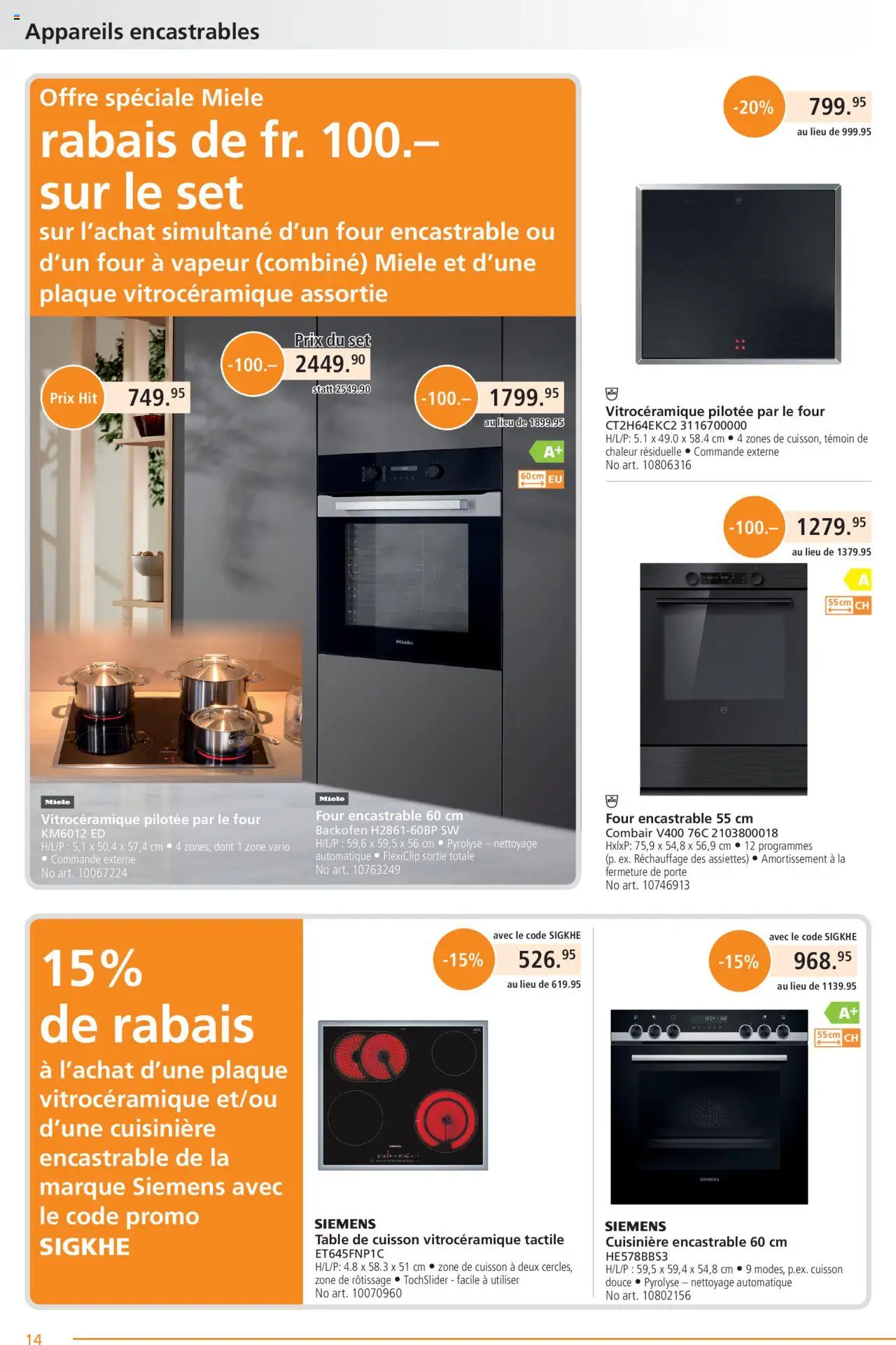Fust Aktionen FR – gültig ab 20.10.2025 | Seite: 14 | Produkte: Backofen, Miele, Siemens