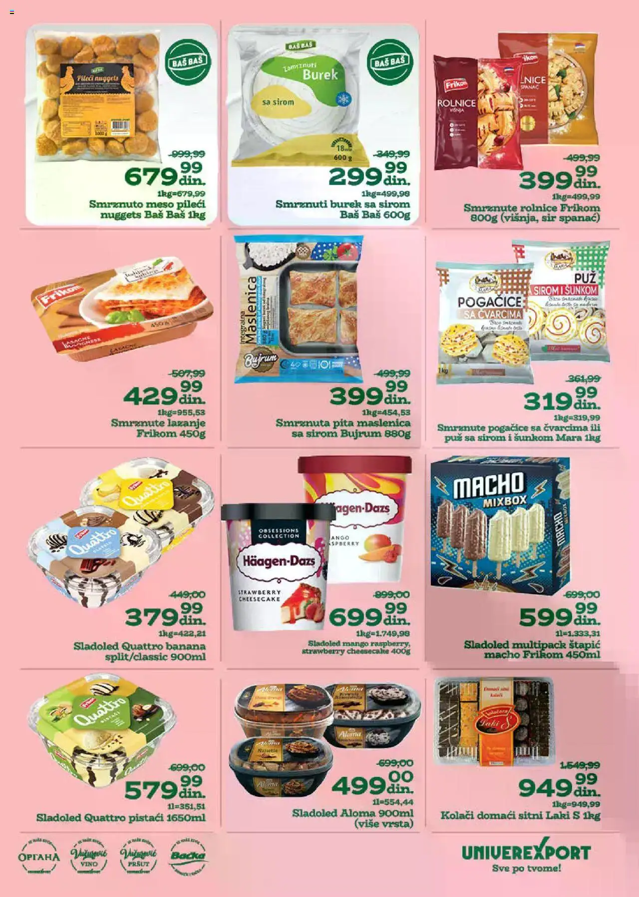 Univerexport katalog - važi od 18.08.2025 | Strana: 11 | Proizvode: Spanać, Pršut, Pistaći, Lazanje