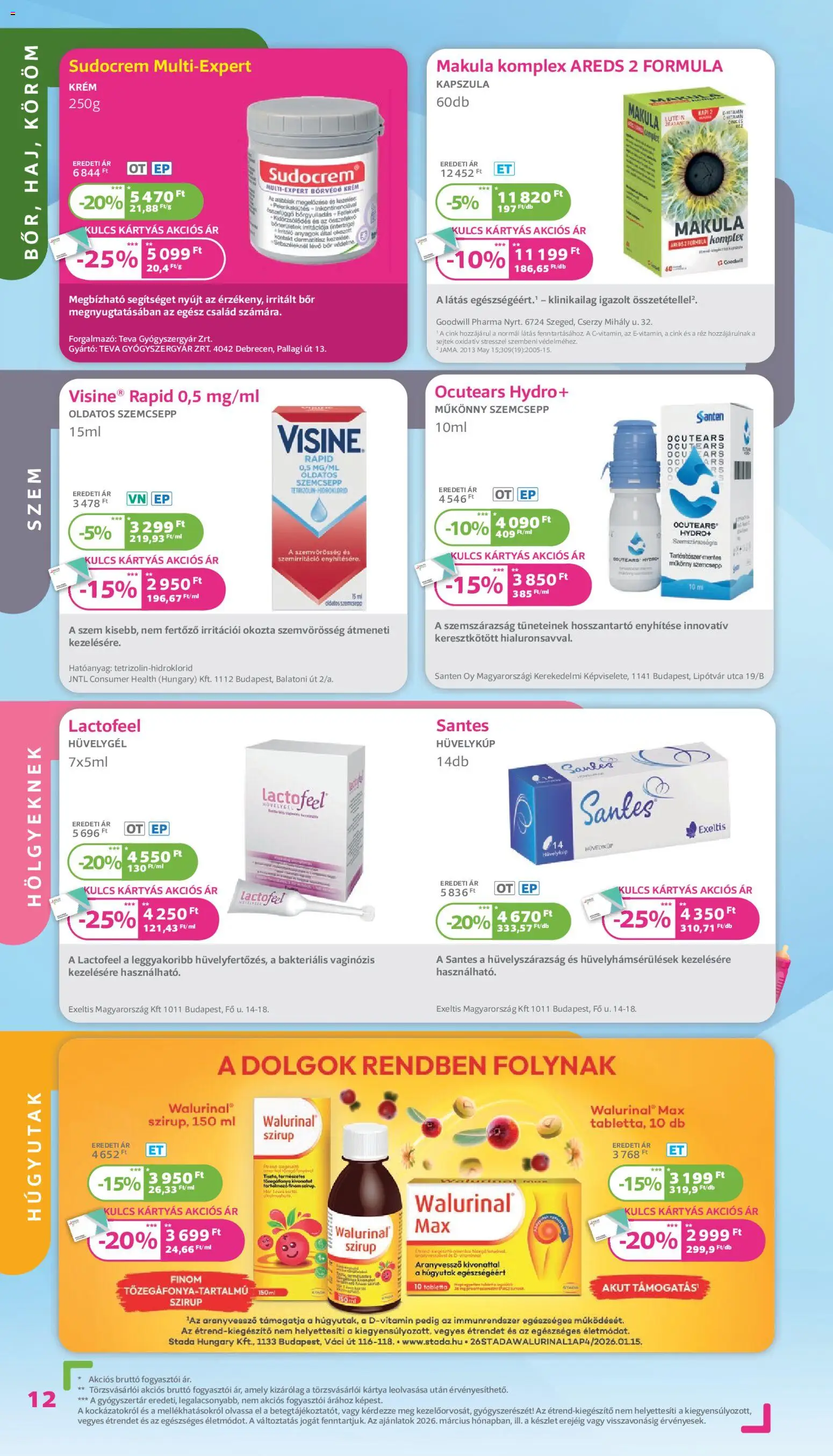 Kulcs Patika akciós ujság - amely érvényes a következő dátumtól: 01.03.2026 | Oldal: 12 | Termékek: Bor