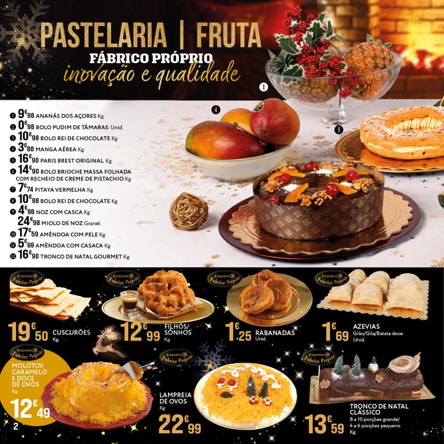 E.Leclerc - Folheto Gourmet Caldas da Rainha │ válido de 16.12.2025 | Página: 2 | Produtos: Pudim, Tâmaras, Chocolate, Creme